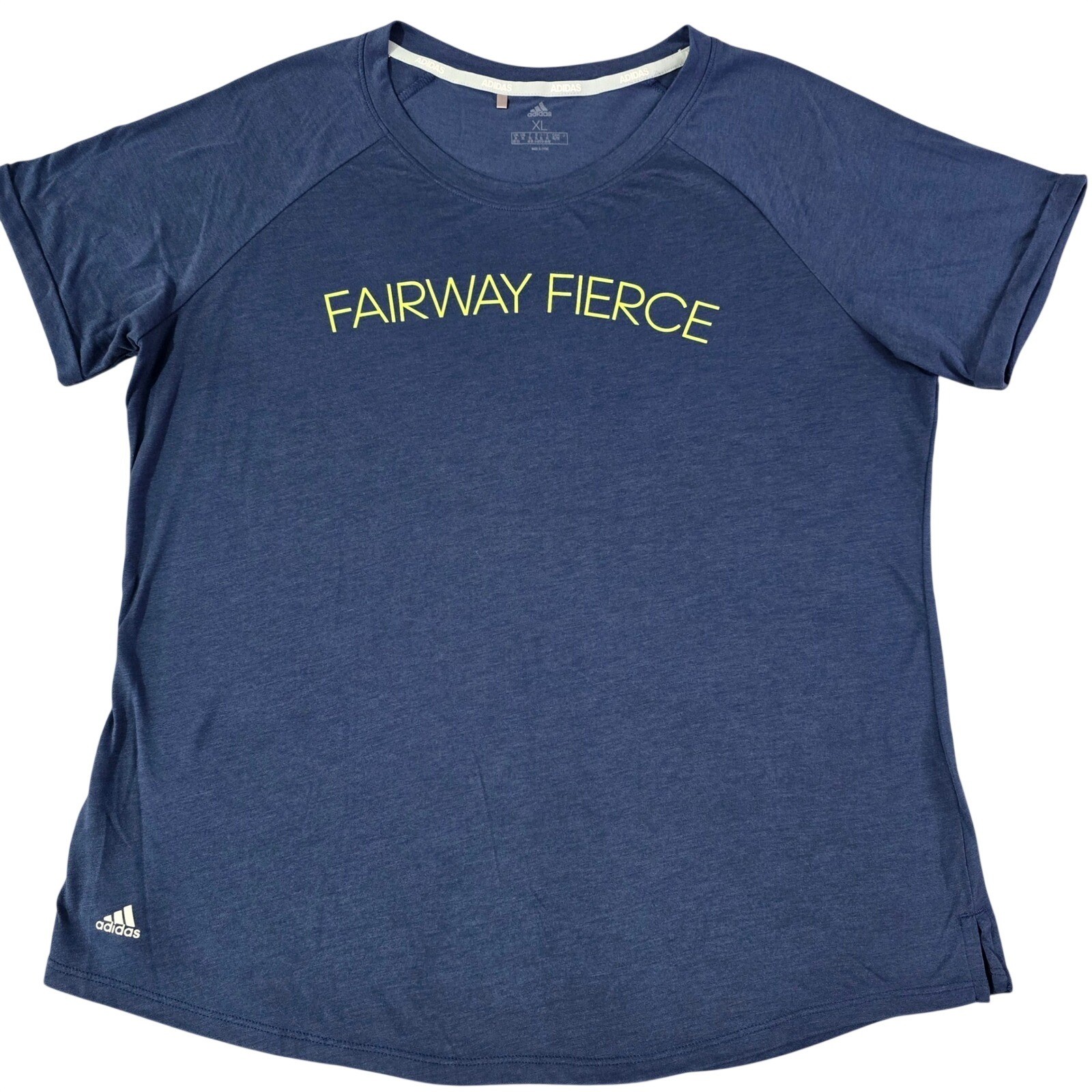 Adidas Womens Size XL Blue Fairway Fierce Short Sleeve Athletic T Shirt