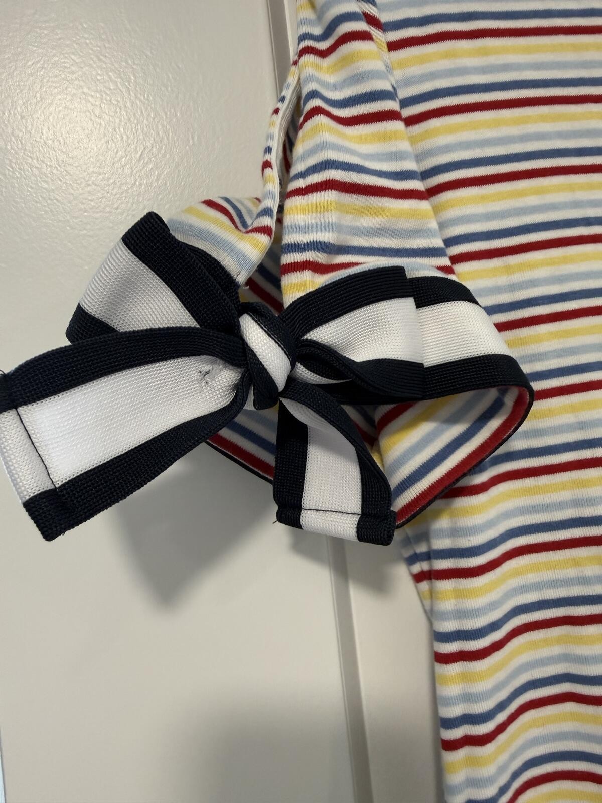 Tommy Hilfiger Striped Short Sleeve Shirt with Bow Detail