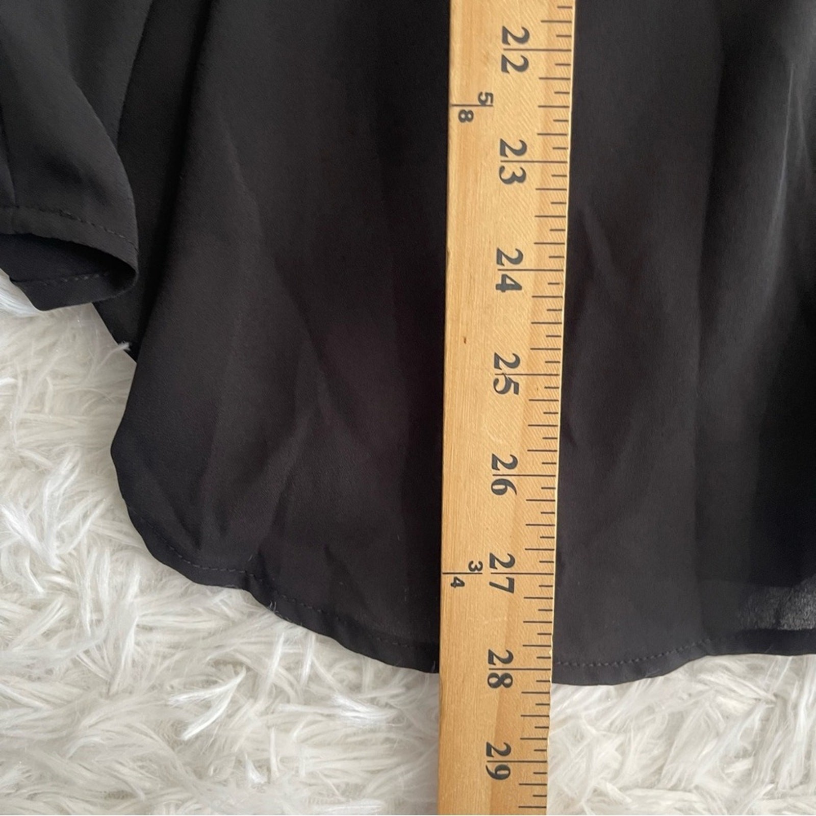 TORRID Womens Cage Front Top Size 1X Black Short Flutter Sleeve Office Neutral