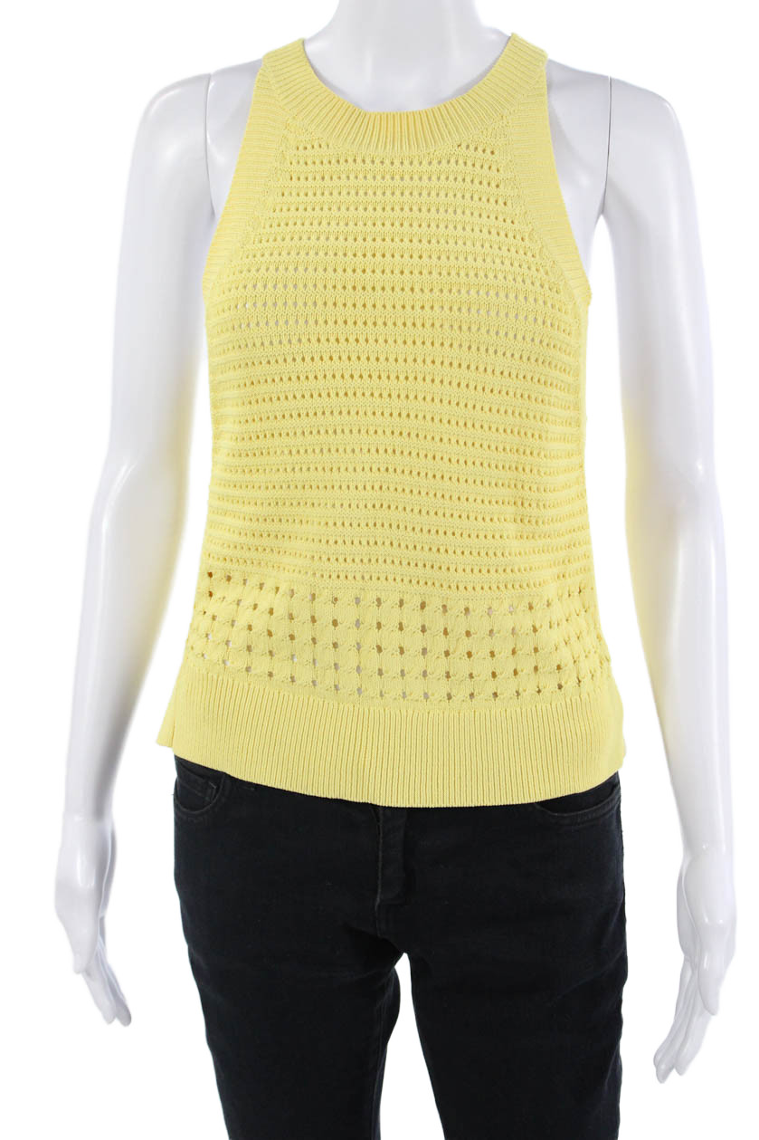Wilfred Women Yellow Sleeveless Crewneck Tank 65% Rayon 35% Nylon Size S