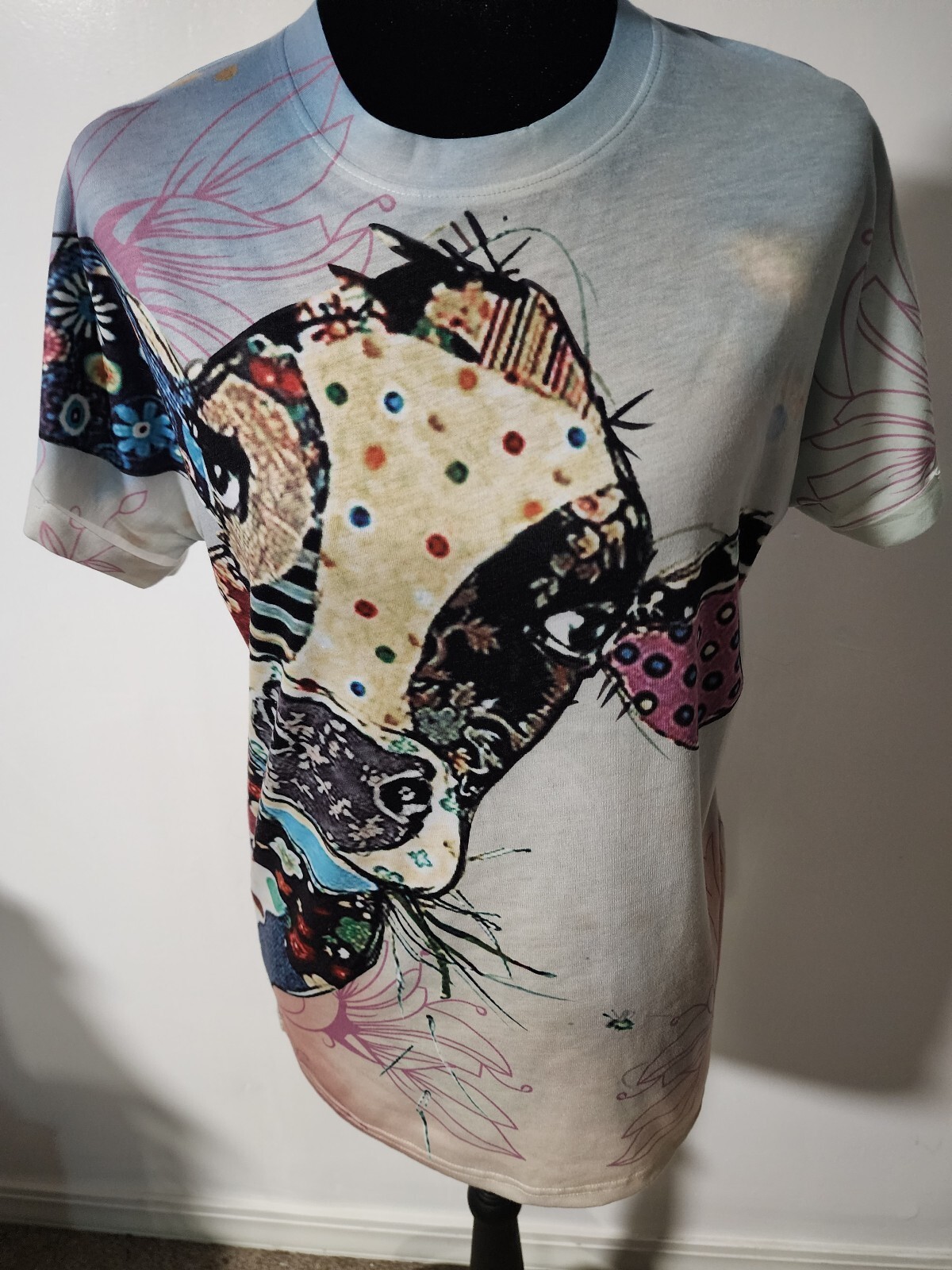 Women’s Cow Print Blouse Top size Small