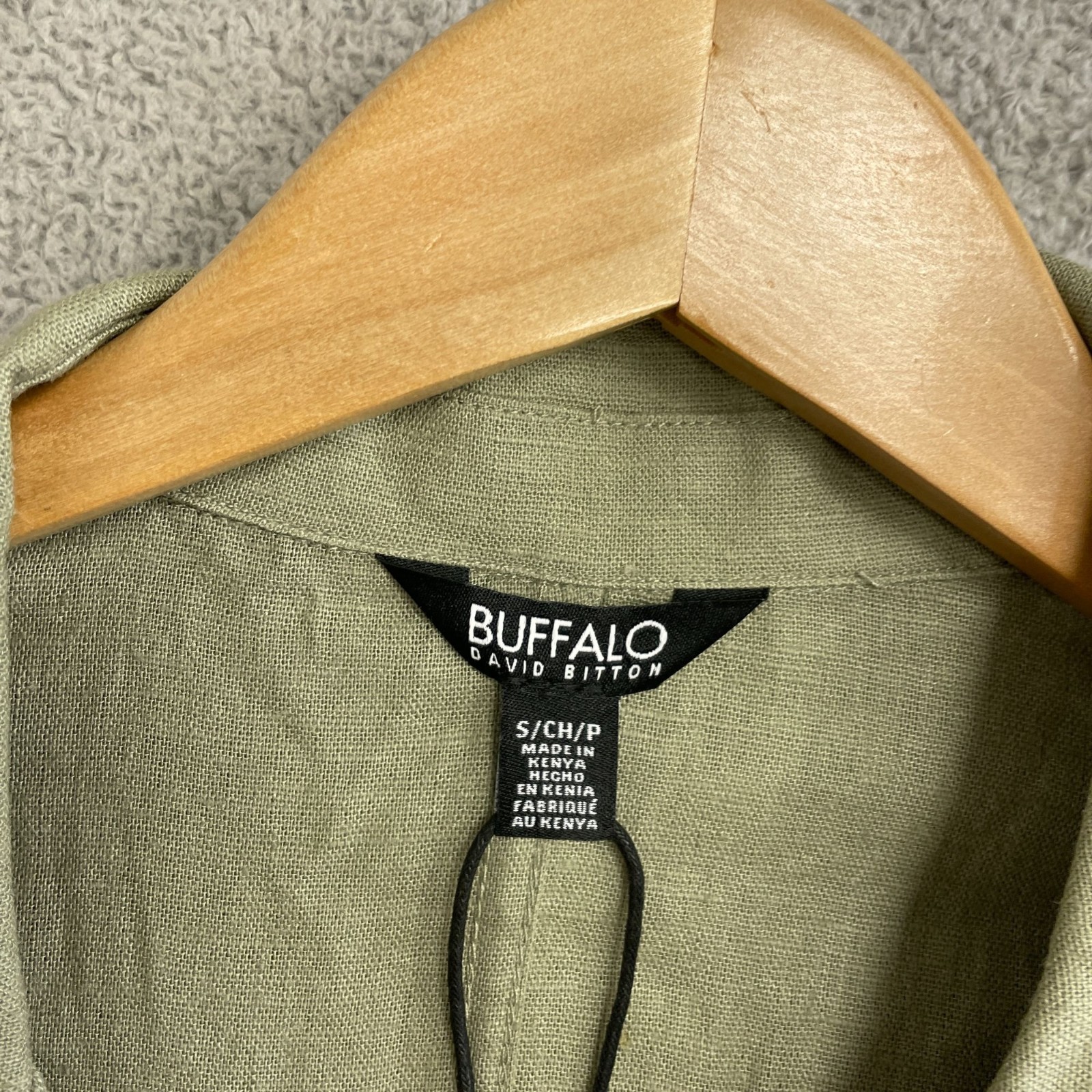 Buffalo Women’s S David Bitton Linen Blend Short Sleeve Utility Button up N1144