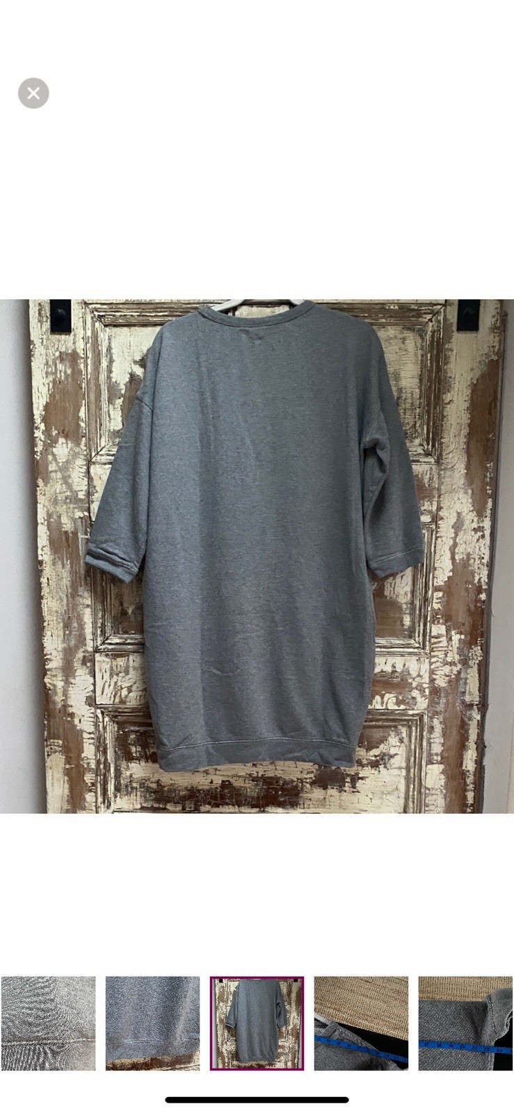 GAP Gray Pullover Sweatshirt Dress, Size M Crew Neck Long Sleeve Regular Cotton