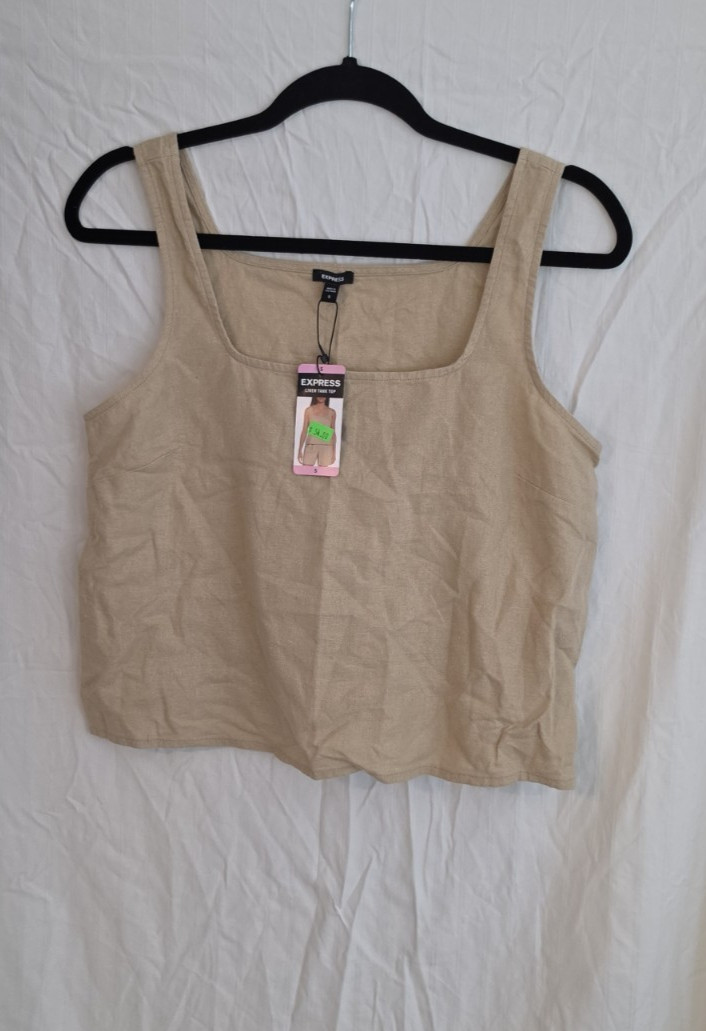 Express Linen Tank Top Summer Boho Beachy Cottage Core Multiple Sizes NWT $54.99