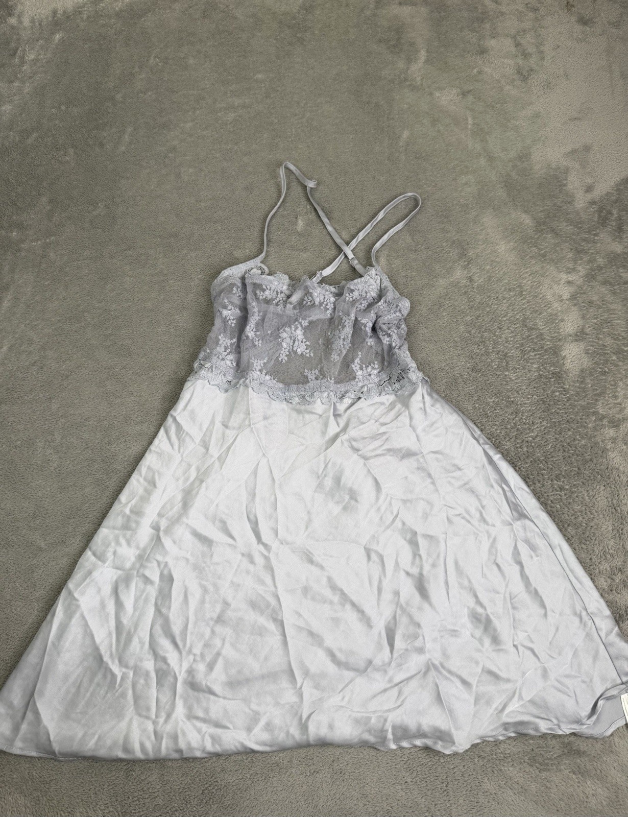 Intimately Free People Sheer Satin And Lace Top Women’s Size XS Blue
