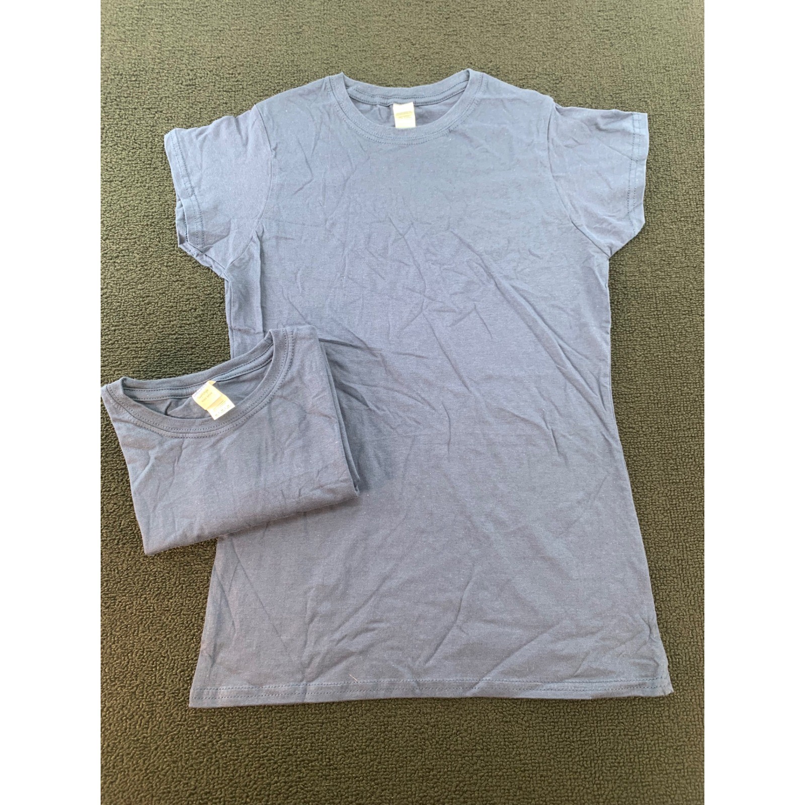 Lot of 2 Gildan Softstyle Ring Spun Womens Size Medium T Shirt Blue