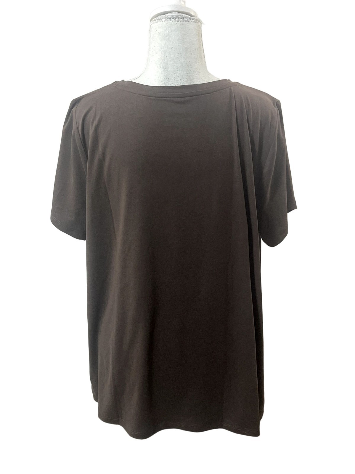 AnyBody Lush Jersey Set of 2 Tees Persimmon/Smoke Large A598320