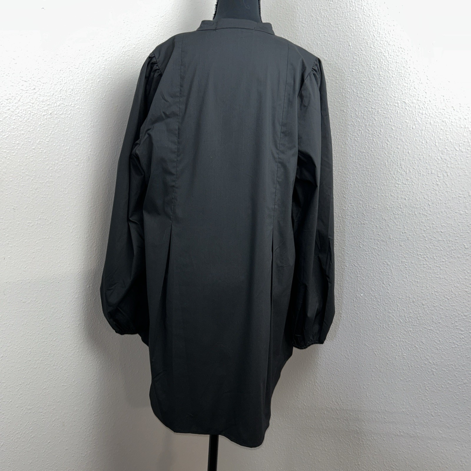 Anthropologie Azel Hazel Blouse Women’s Large Black Tie Front Long Sleeve Boho