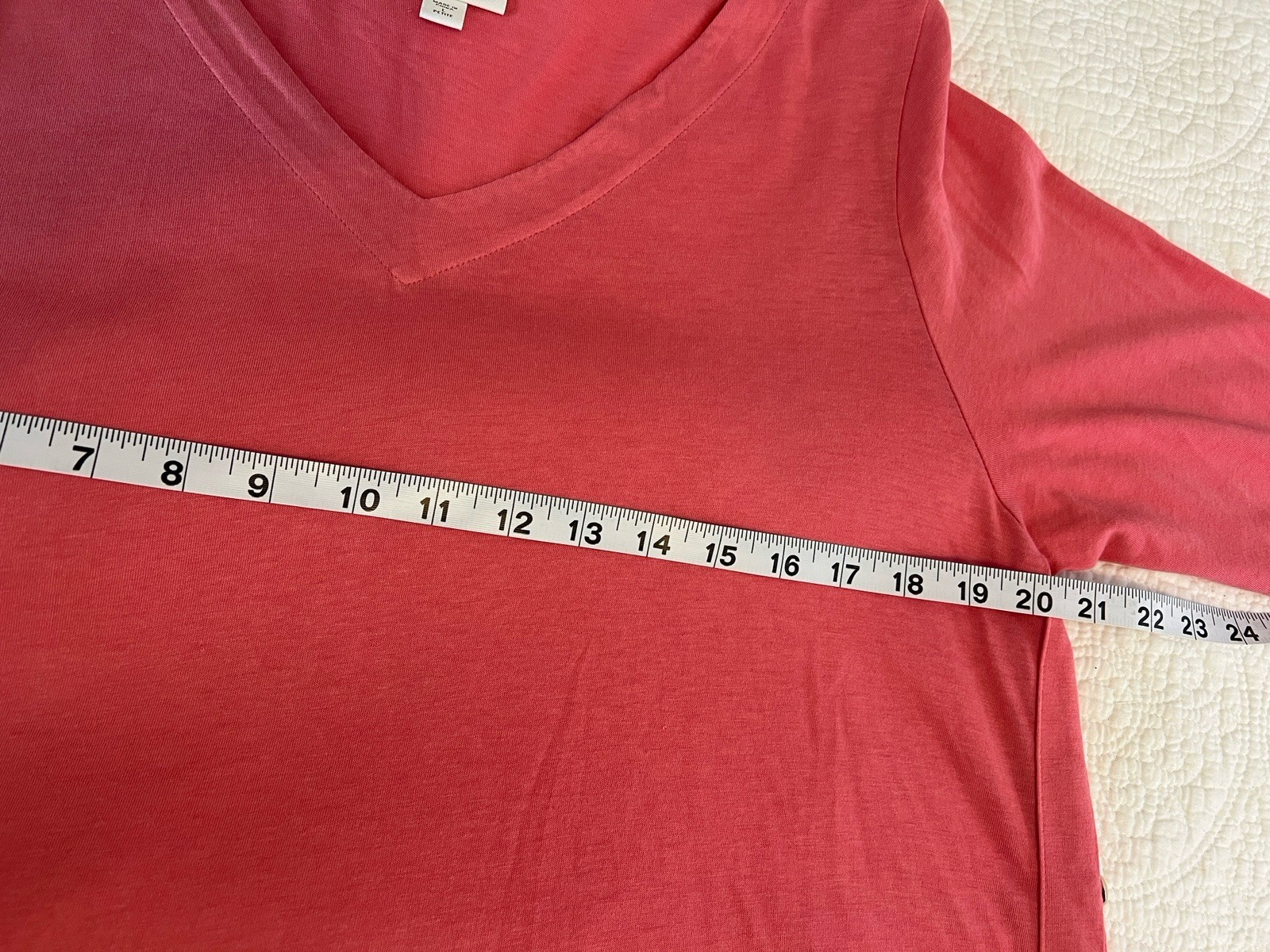 J. Jill Women’s Pima Cotton Button Side V-Neck Tunic A-Line Top Size L Petite