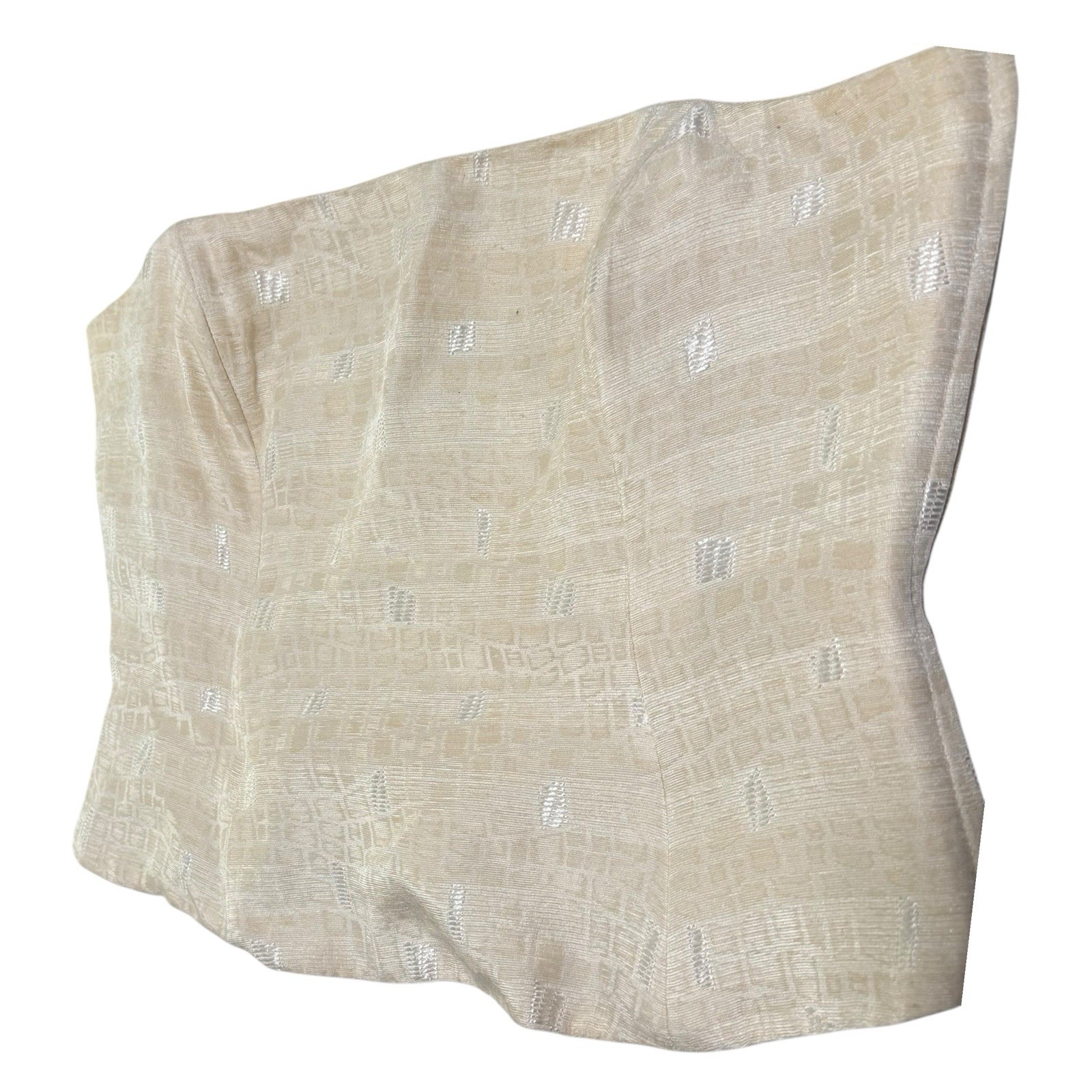 Michael Desjardins Y2K Strapless Corset Top Ivory Minimalist Coquette Bustier 10