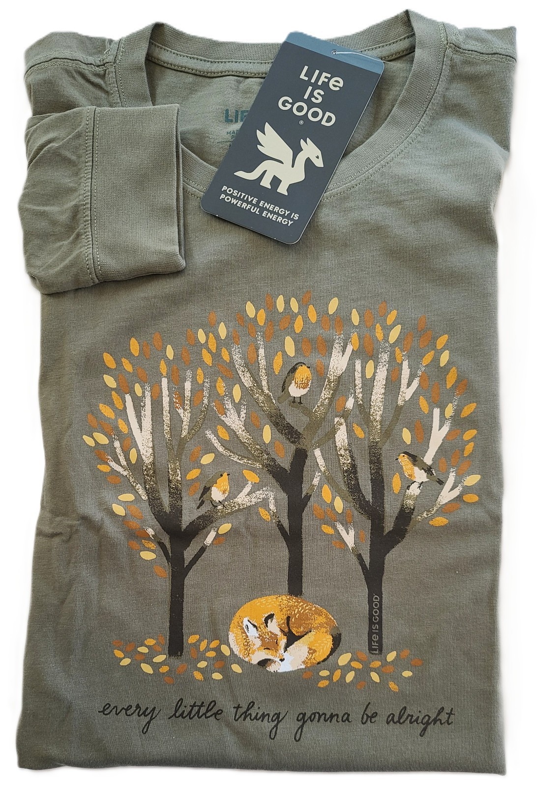 Life Is Good LS Shirt Crusher Tee EVERY LITTLE THING ALRIGHT FOX 44in Womens L
