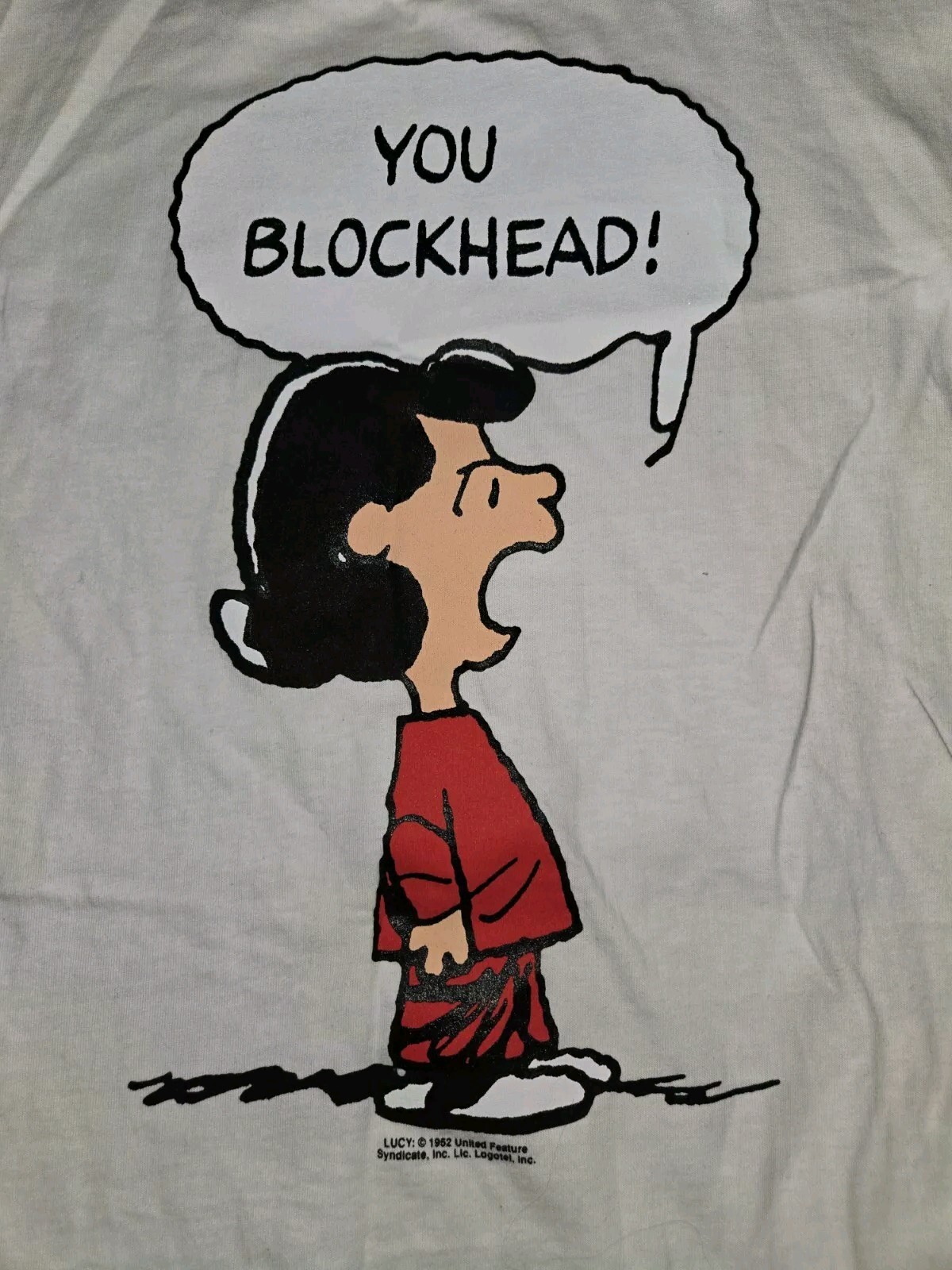 Vtg. New NOS 90s Lucy Peanuts t shirt YOU BLOCKHEAD XL 2-sided LOGOTEL USA Made
