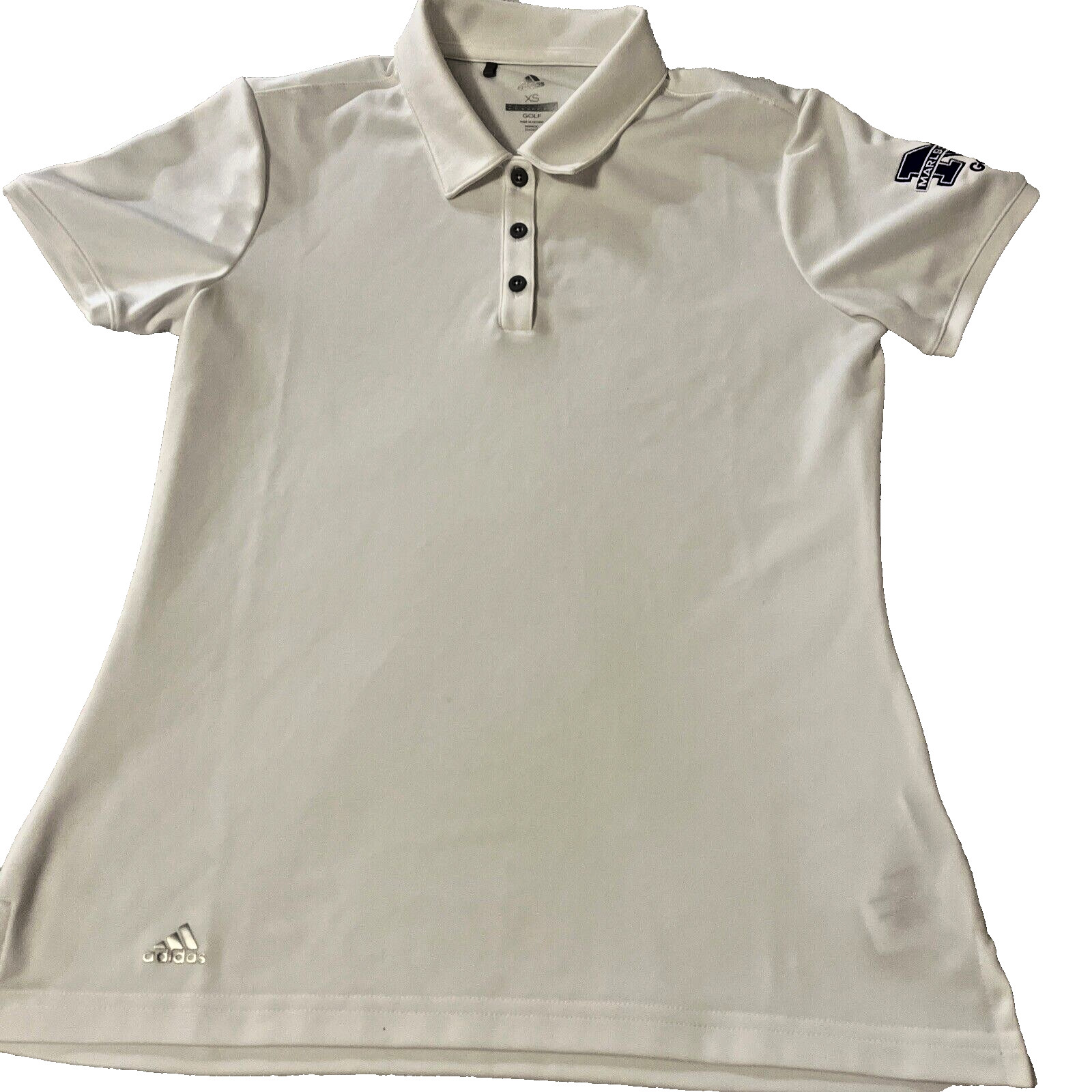 Adidas Womens Polo XS Top White Marborough Golf Outdoor Sports Athletic Compete