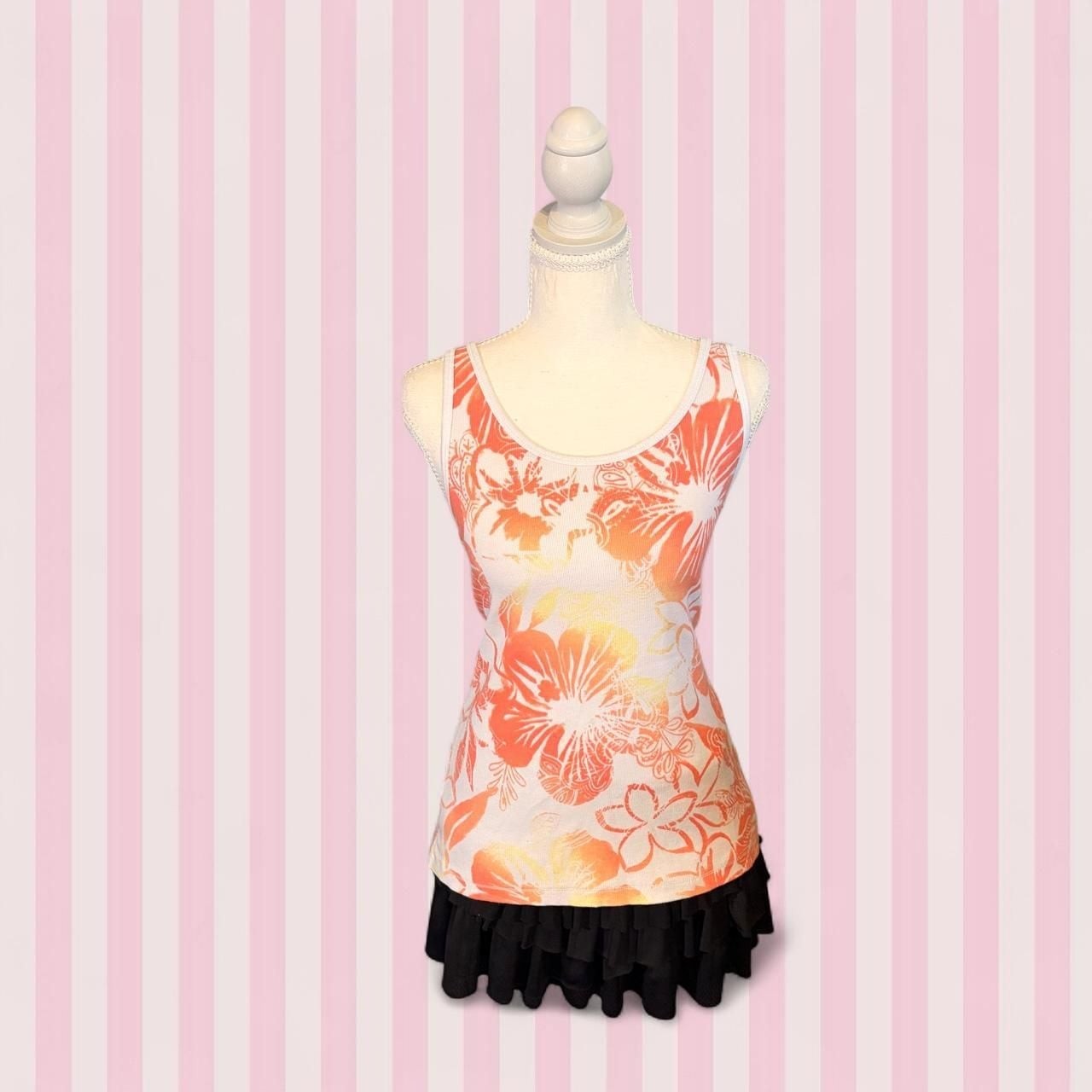 Sonoma Life + Style Orange Hibiscus Tank Top