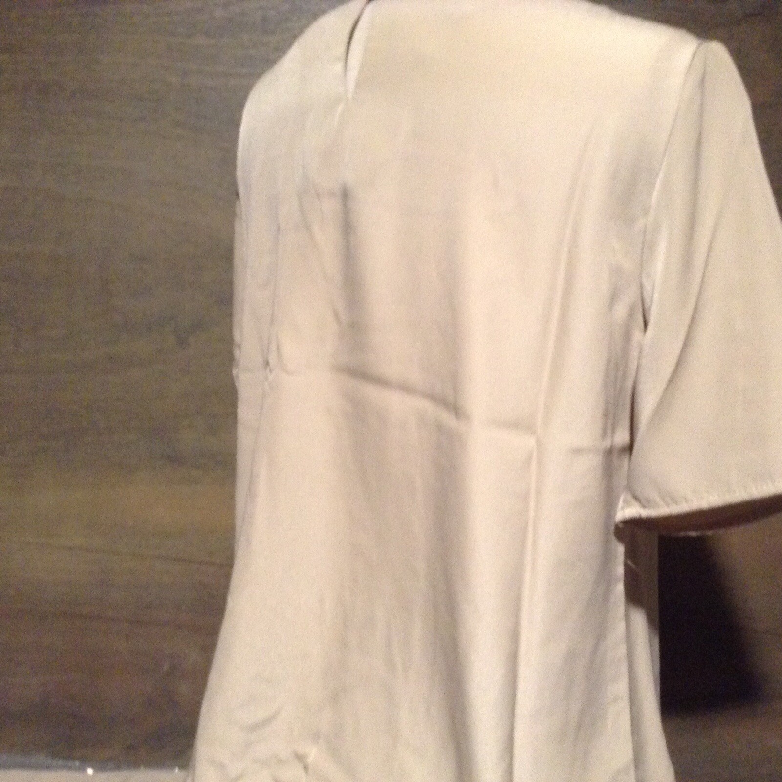 BEDFORD FAIR NEW SQUARE NECK SHINEY BLOUSE SHORT SLV BLACK BLUE OR TAN PS PM