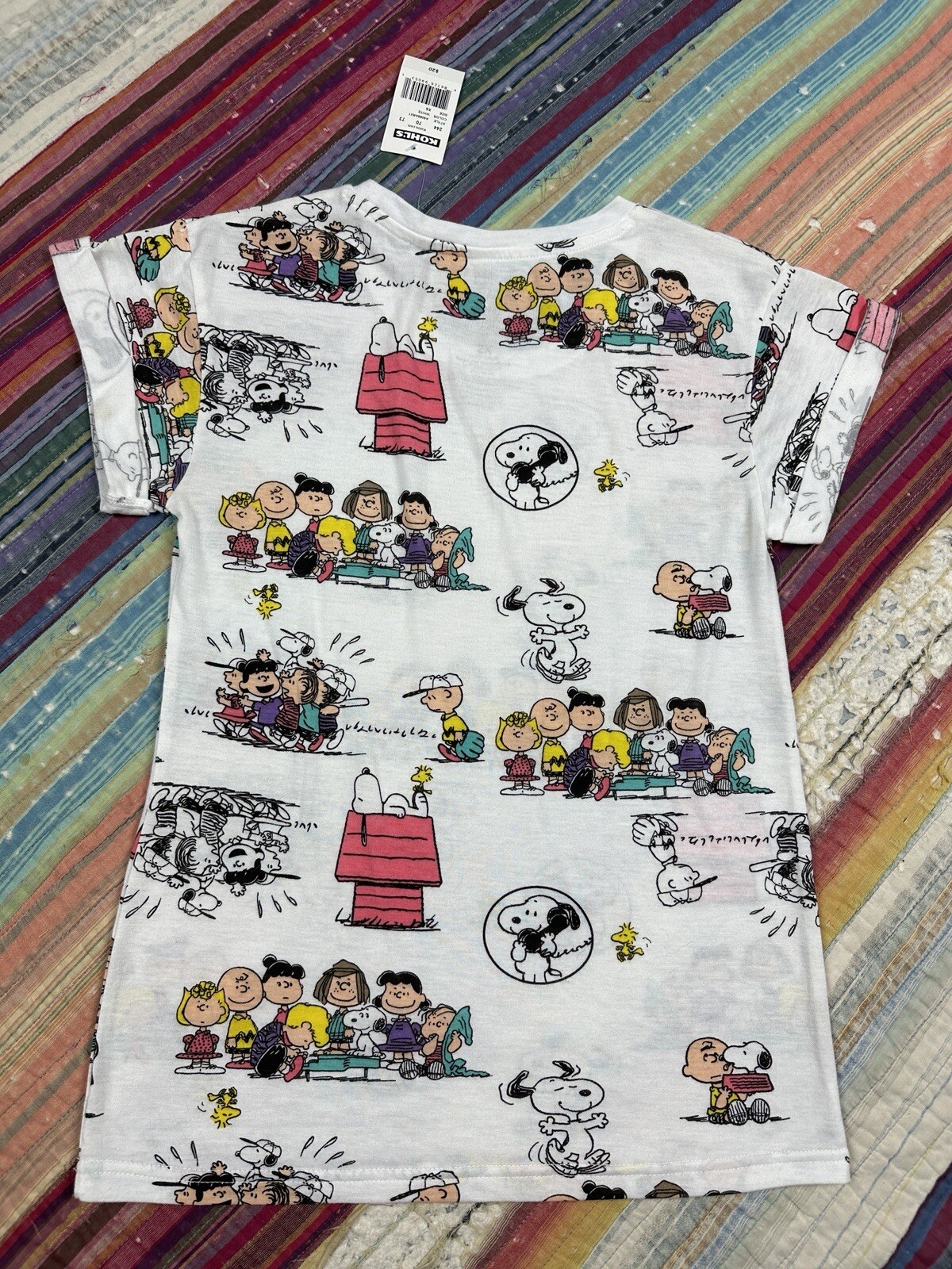 New Mighty Fine Presents Peanuts Comic Strip Sketch Graphic Top Junior’s XS