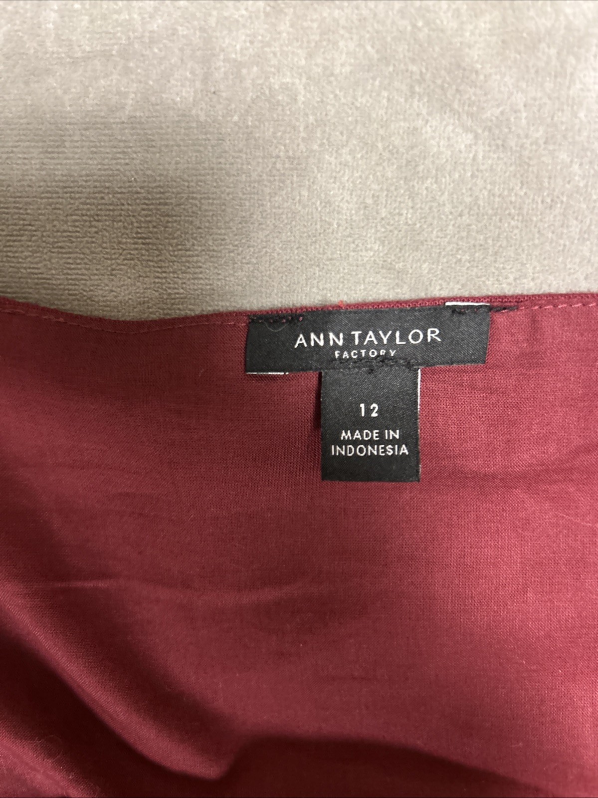 Loft Square Neck Belted Top Sleeveless Raspberry Size 12