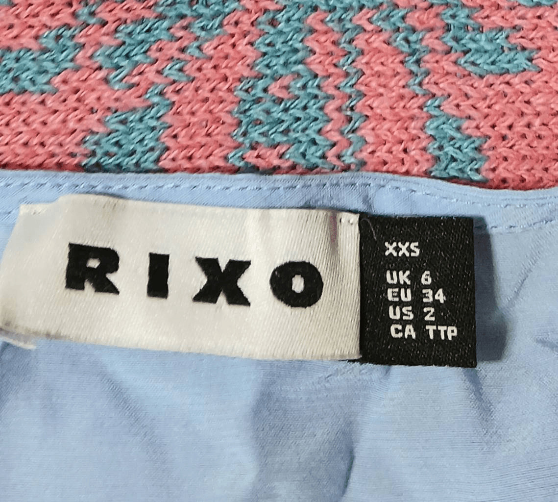Rixo womens small babydoll top Cottagecore baby blue Coastal boho