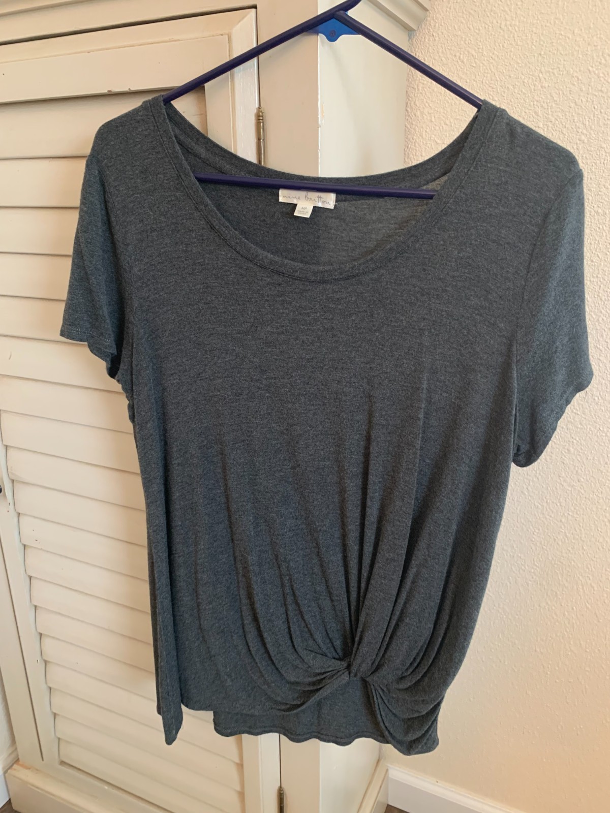 Dark heather gray Nine Britton Levie Knot knit T-shirt
