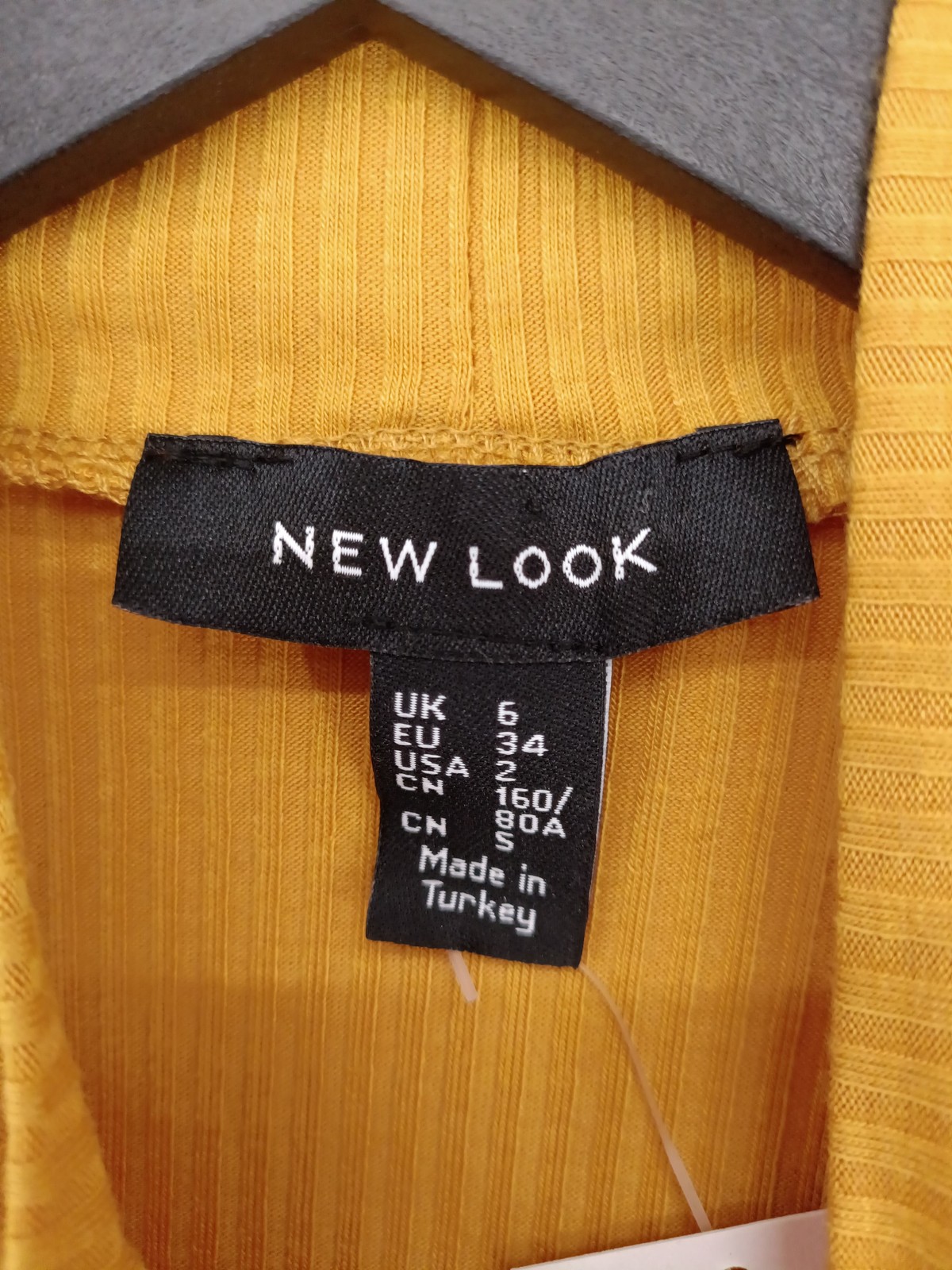 New Look Women’s Top UK 6 Yellow Polyester with Elastane, Viscose Basic