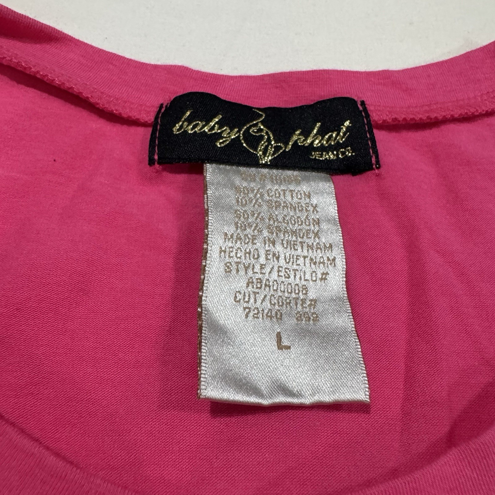 Baby Phat Jean CO Hot Pink Short Sleeve Shirt Size L NWT