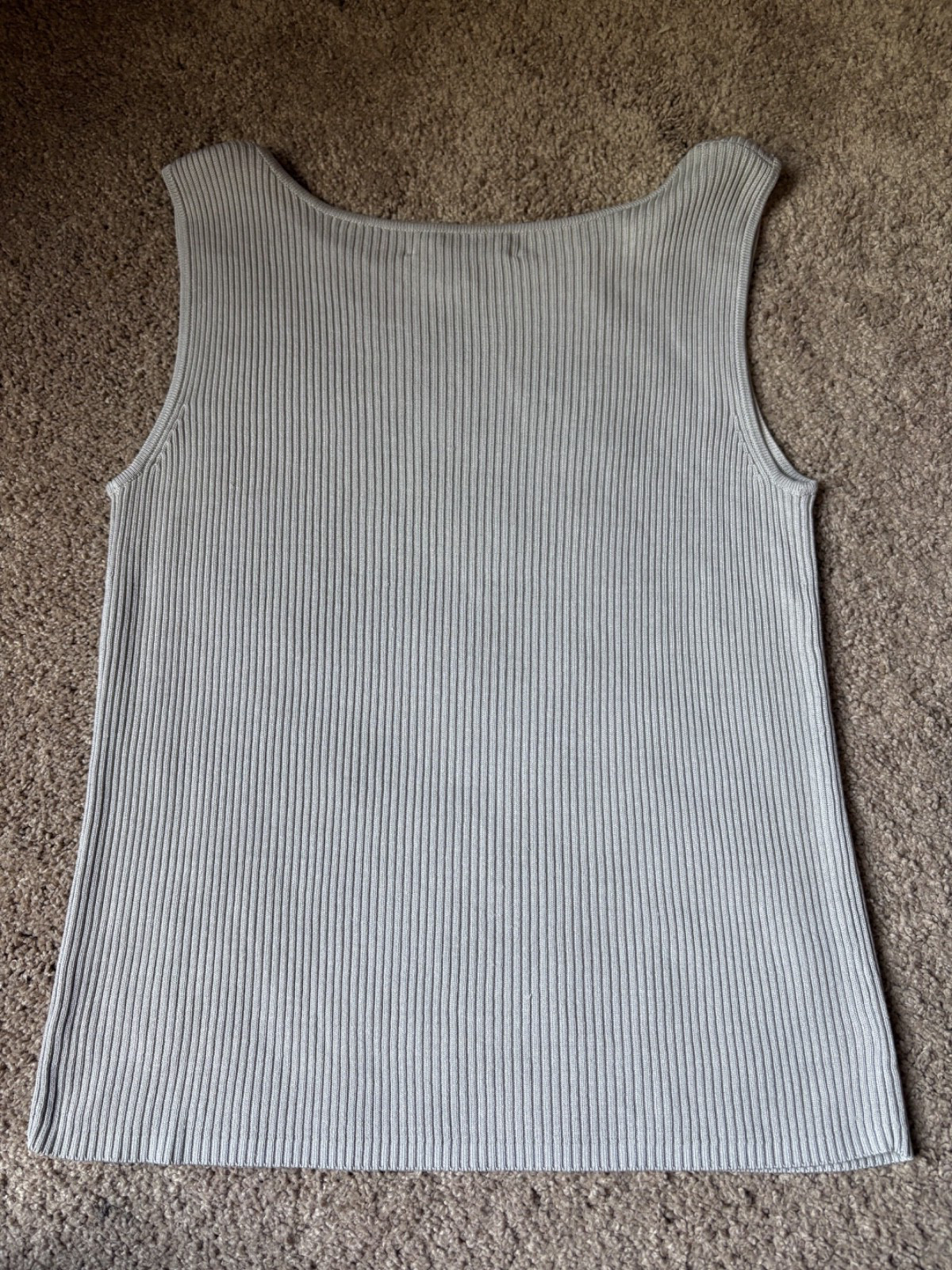 Travis Ayers Silk Rayon Beige Nude Ribbed Knit Tank Top Womens 10 Medium