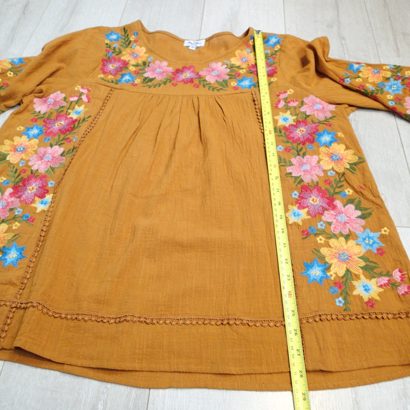 Angel Heart Embroidered Tunic Western, Boho 2X Cooperish top blouse floral