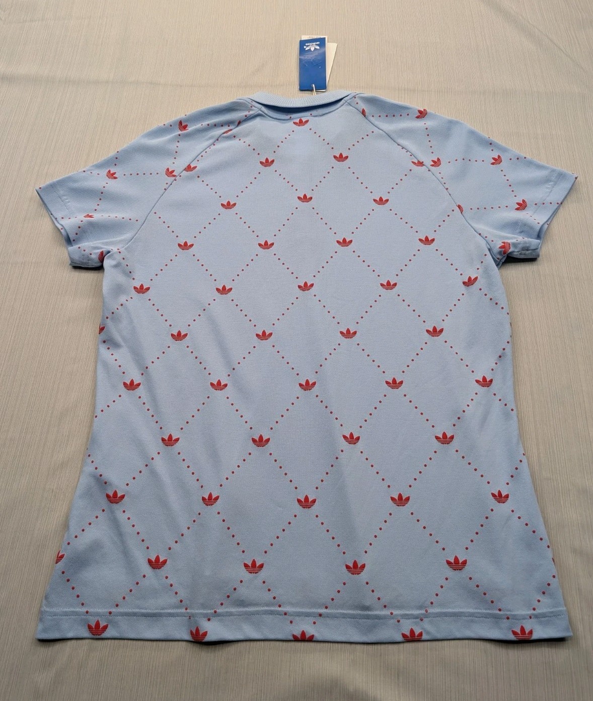 New Women’s adidas Originals Golf Polo Shirt Size Large All Over Diamond Limited