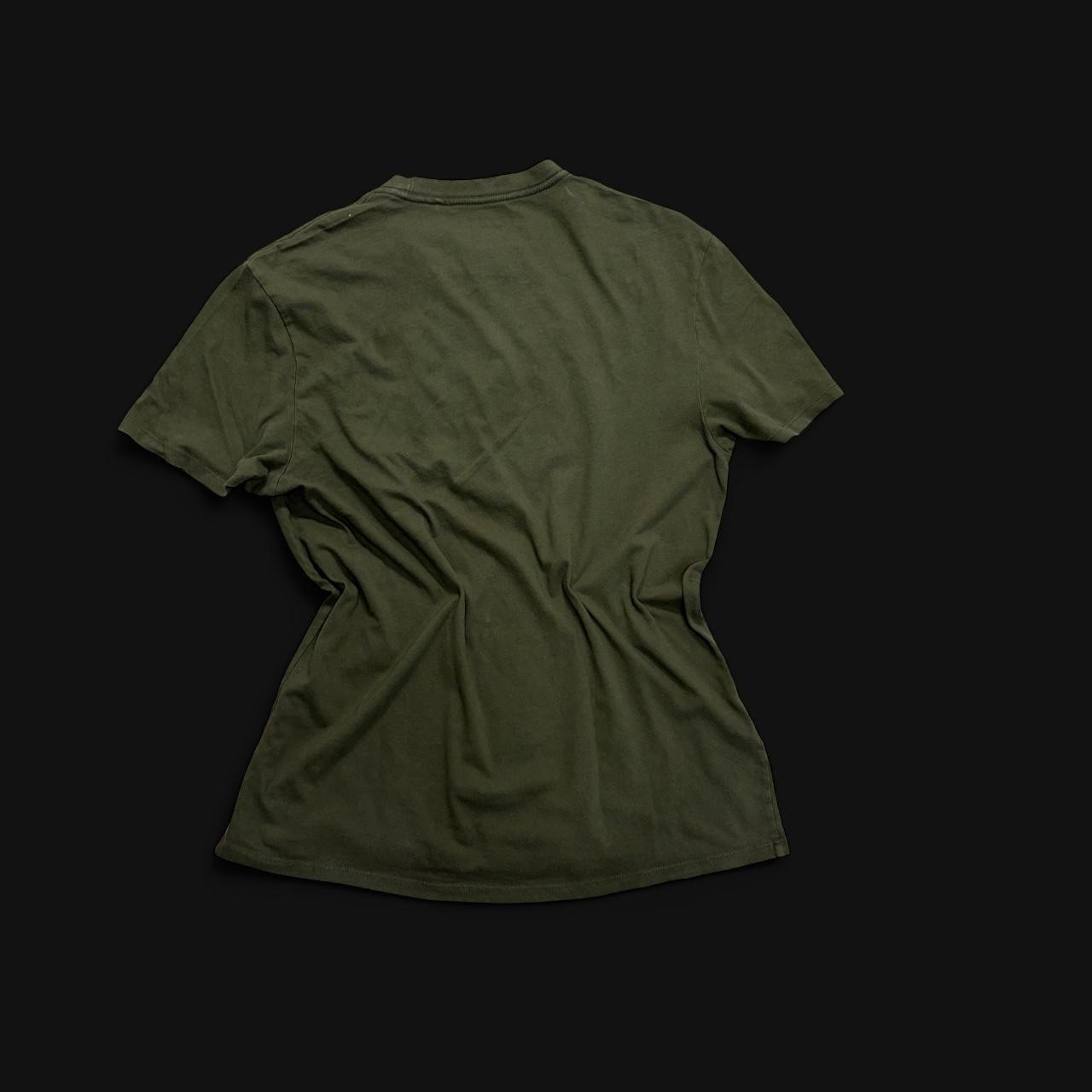 Y2k twee simple Guess Los Angeles Olive Green Cotton T-Shirt with Yellow ‘GUESS”