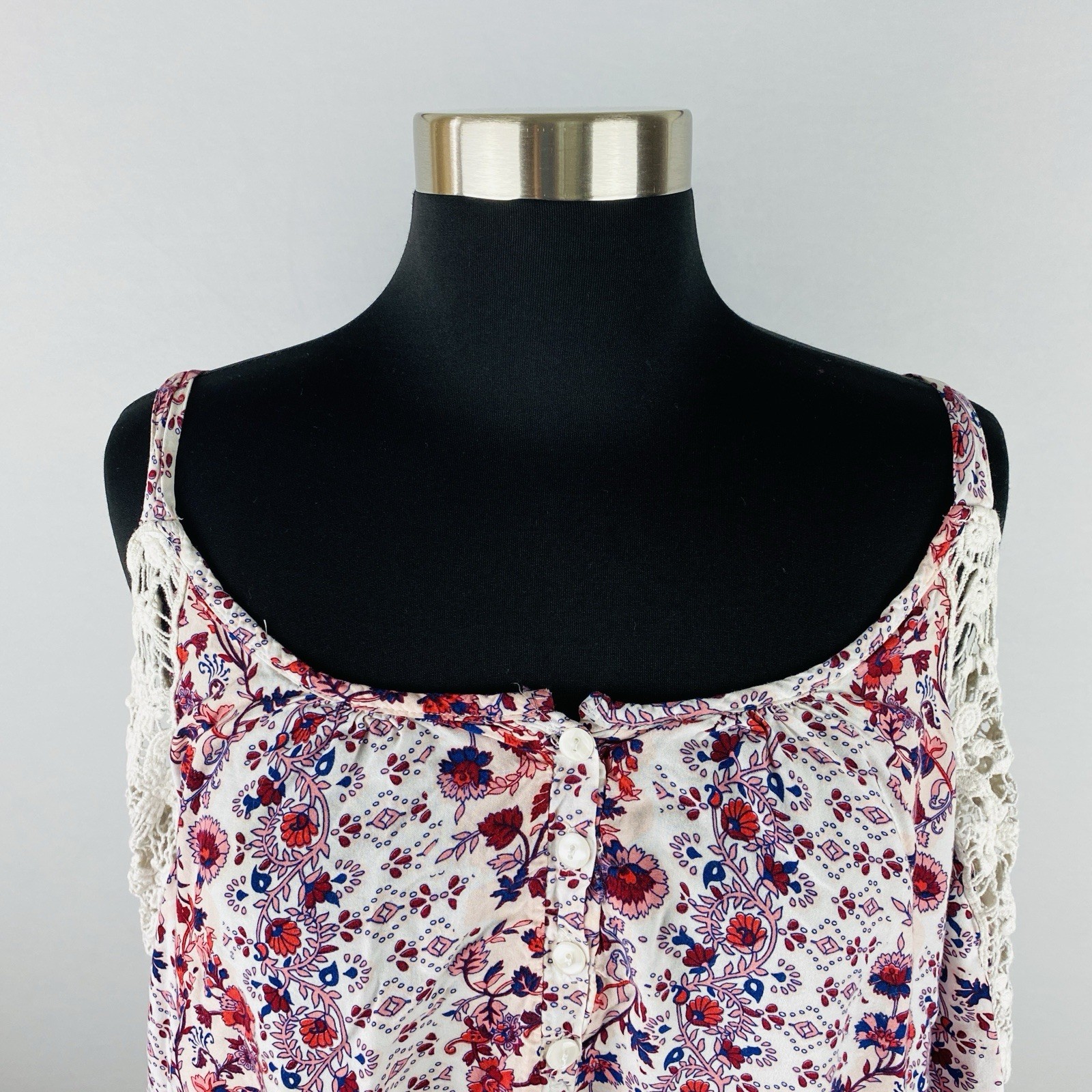 Claudia Richard Womens Crochet Accents No Size Tag 42 In Chest Size 16 *