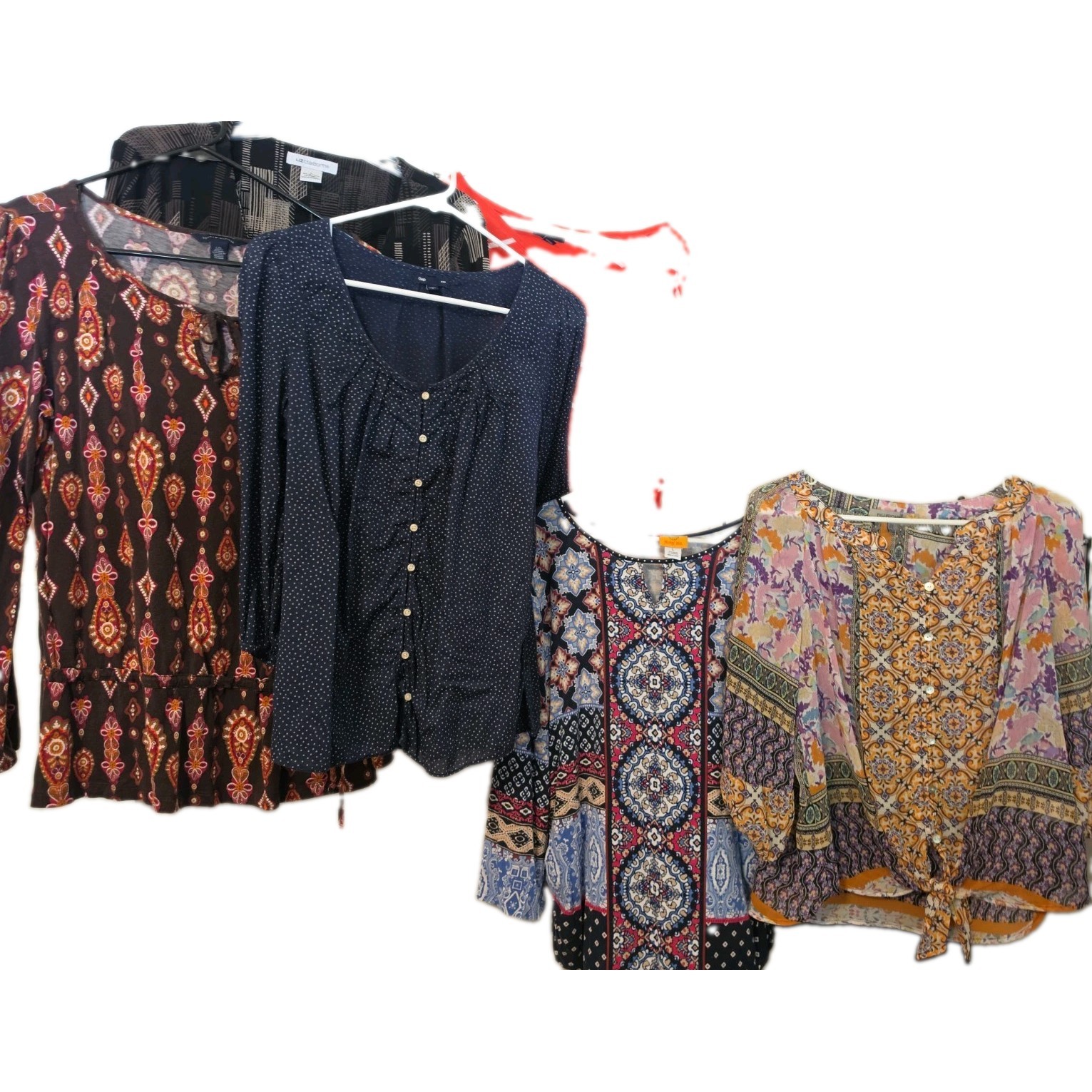 Lot Of 6-Sz-Lrg*Women’s Tops*Various Colors & Styles*3/4 & Long Sleeves*EXC Con