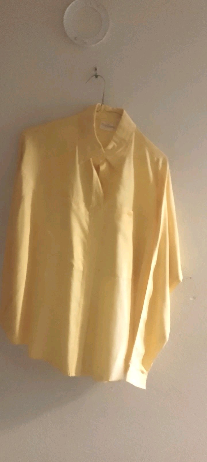 Vtg, Oleg Cassini Button Down Women’s Silk,Blouse ,Yellow ’80s,China,Size 10