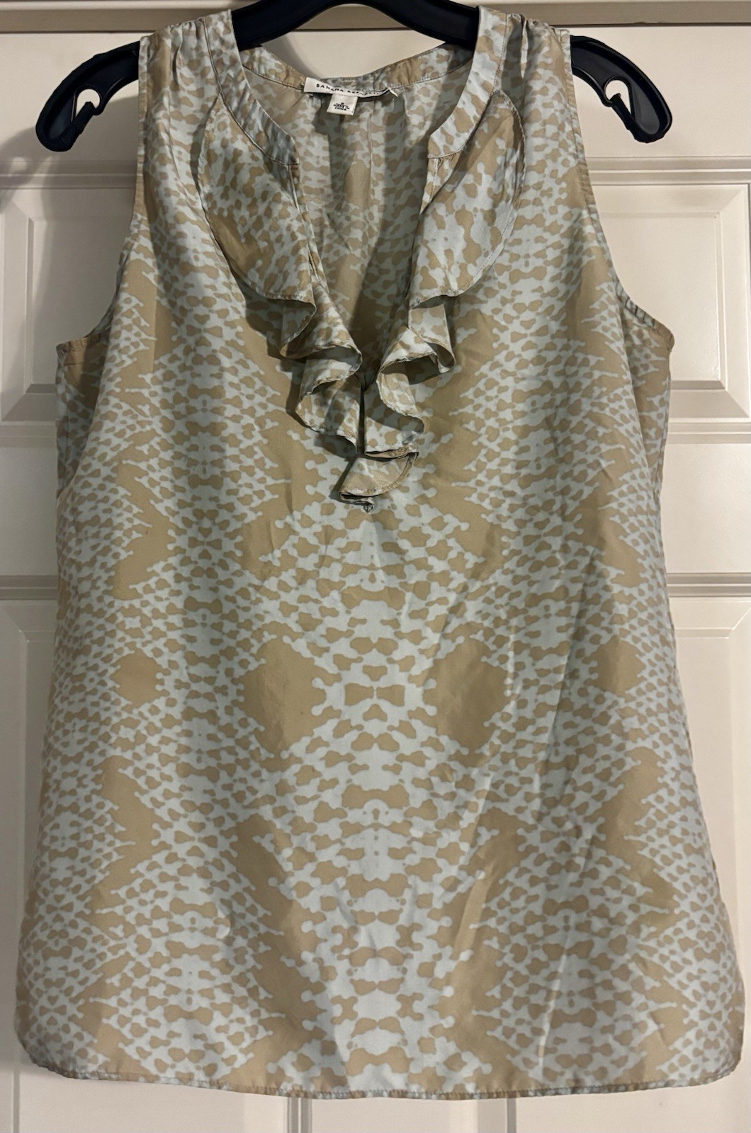 Banana Republic Silk Coastal Preppy Coquette Cascading Ruffle Old Money Size S