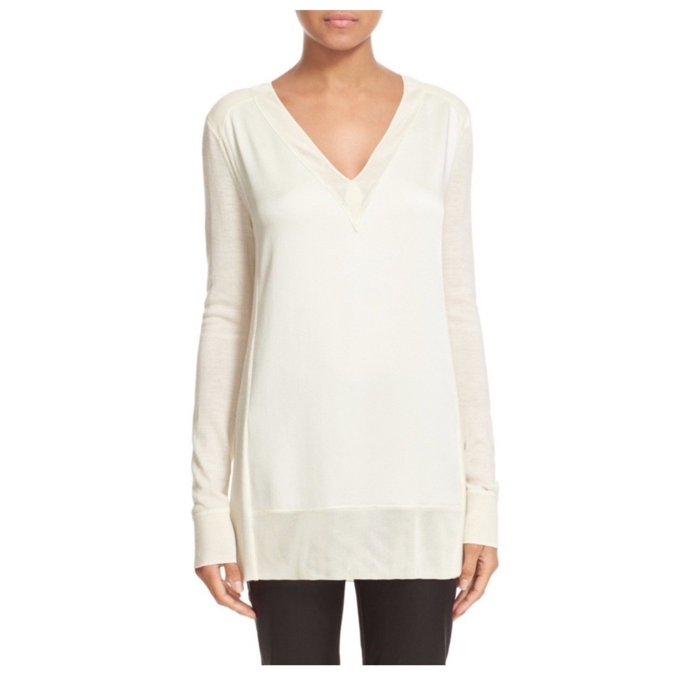 Rag & Bone Vivienne Satin V-neck Tunic