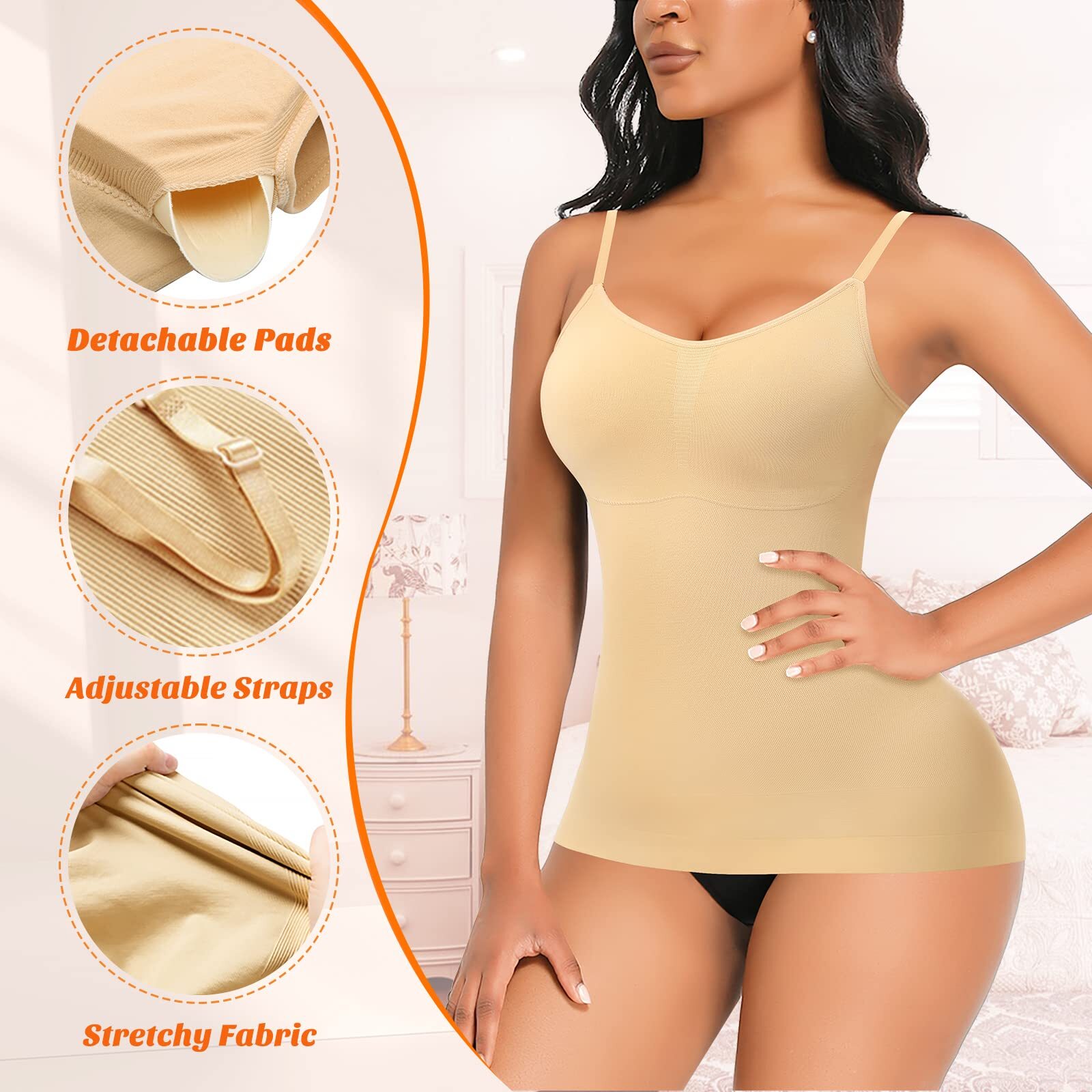 Women Slimming Vest Camisole Body Shaper Firm Tummy Control Compression Tank Top