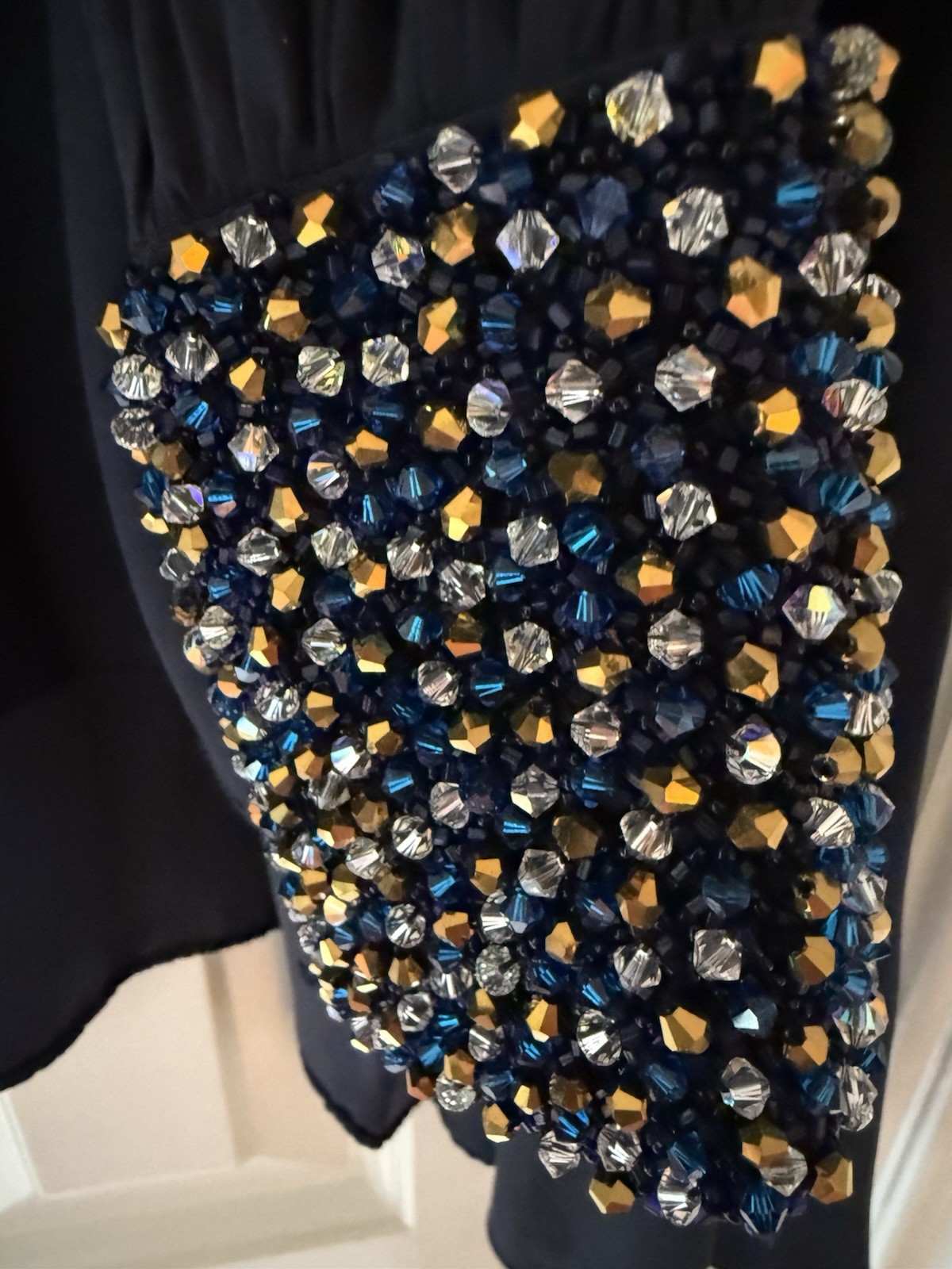 Gomez-Gracia Embellished Silk Blouse W/ Swarovski Crystal Cuffs US 2/UK 8