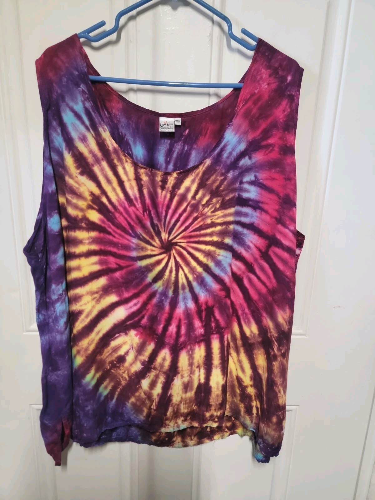 Cali Kind Boho Fun tie-dye rayon tank – Beautiful & Vibrant size 3XL