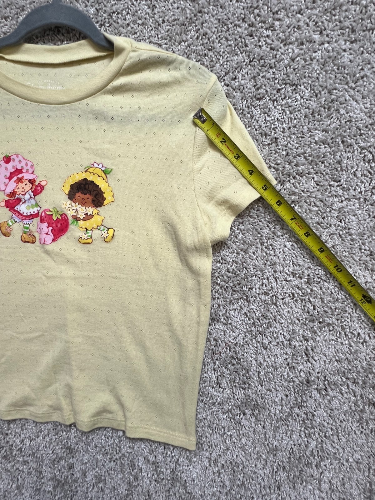 WOMEN’S TEEN Juniors VINTAGE 80’s STRAWBERRY SHORTCAKE Cropped T-shirt XL