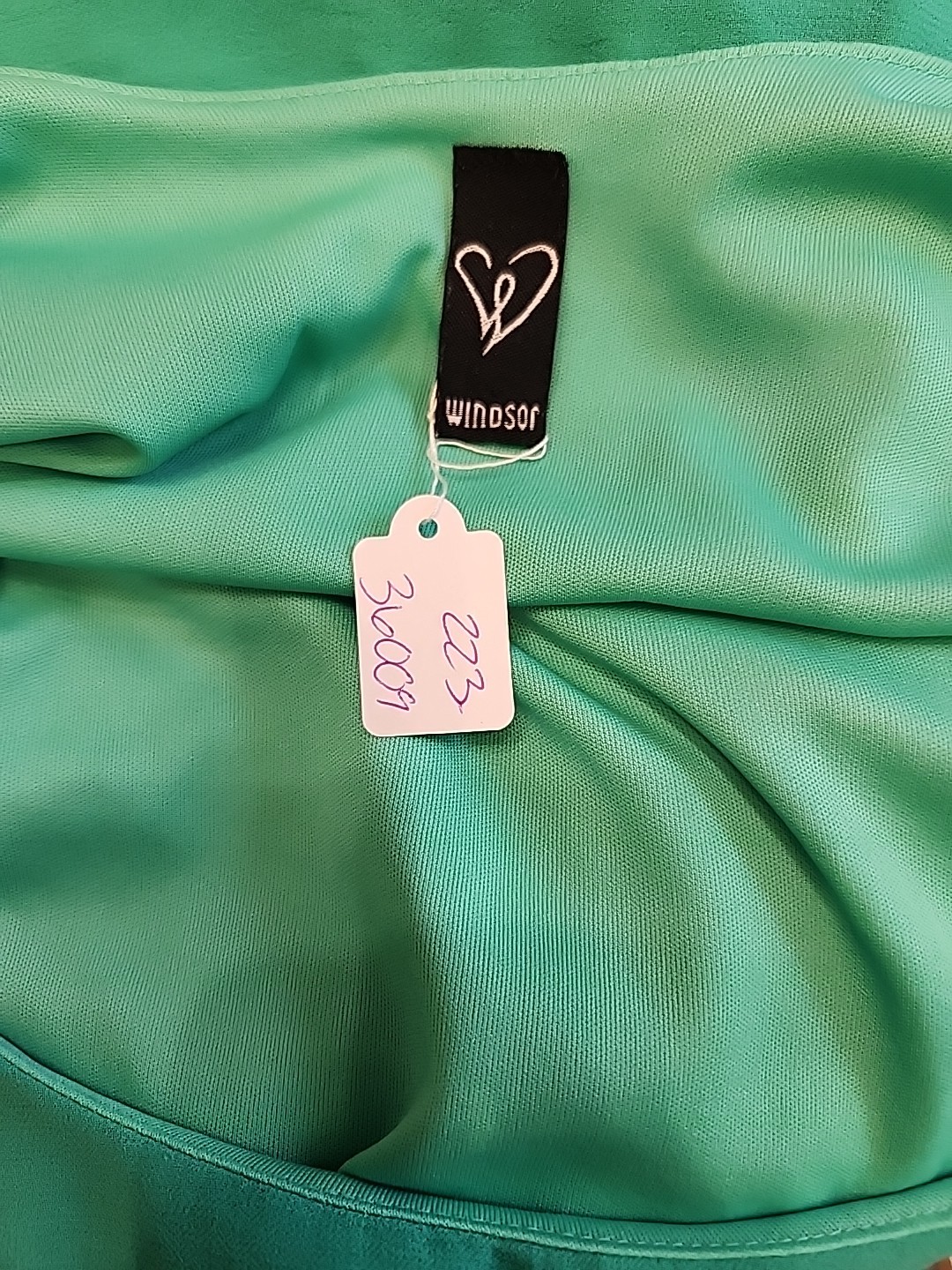Windsor Green Cold Shoulder Sleeve Top Womens Size S Chest 34 Lined 223-36009
