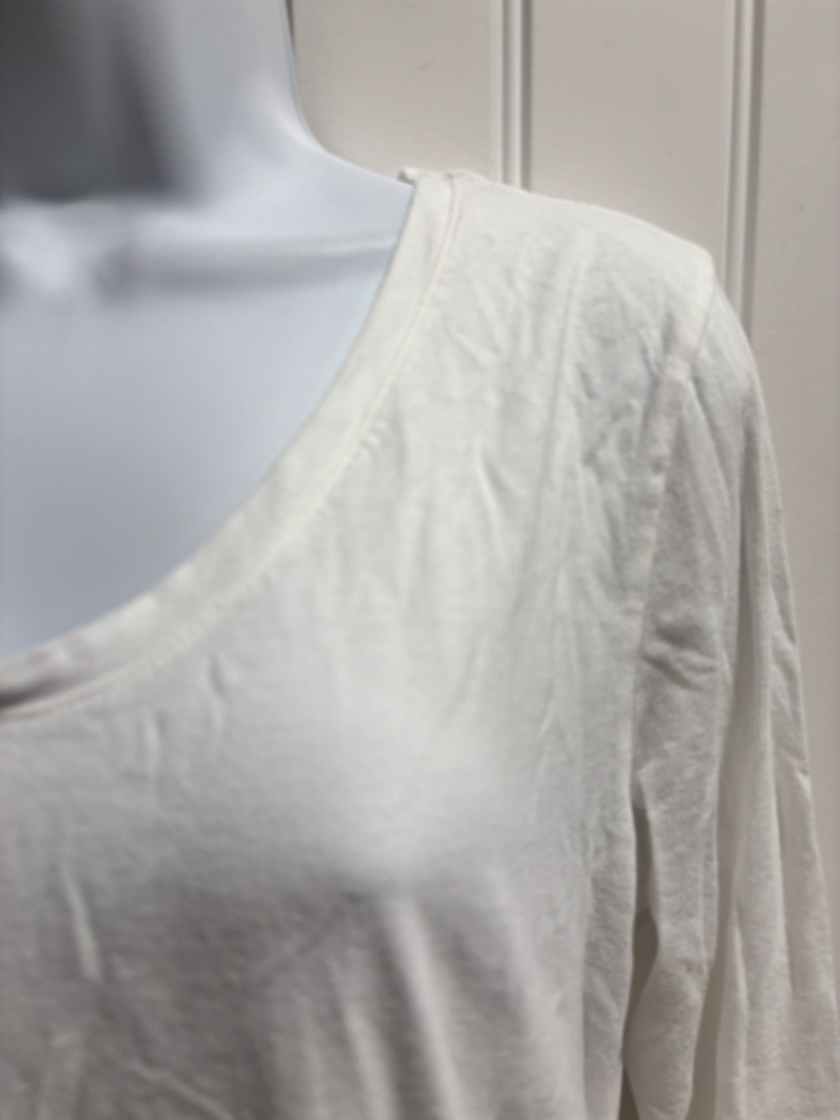 Isabel Maternity White Basic Long Sleeve T Shirt, Size L