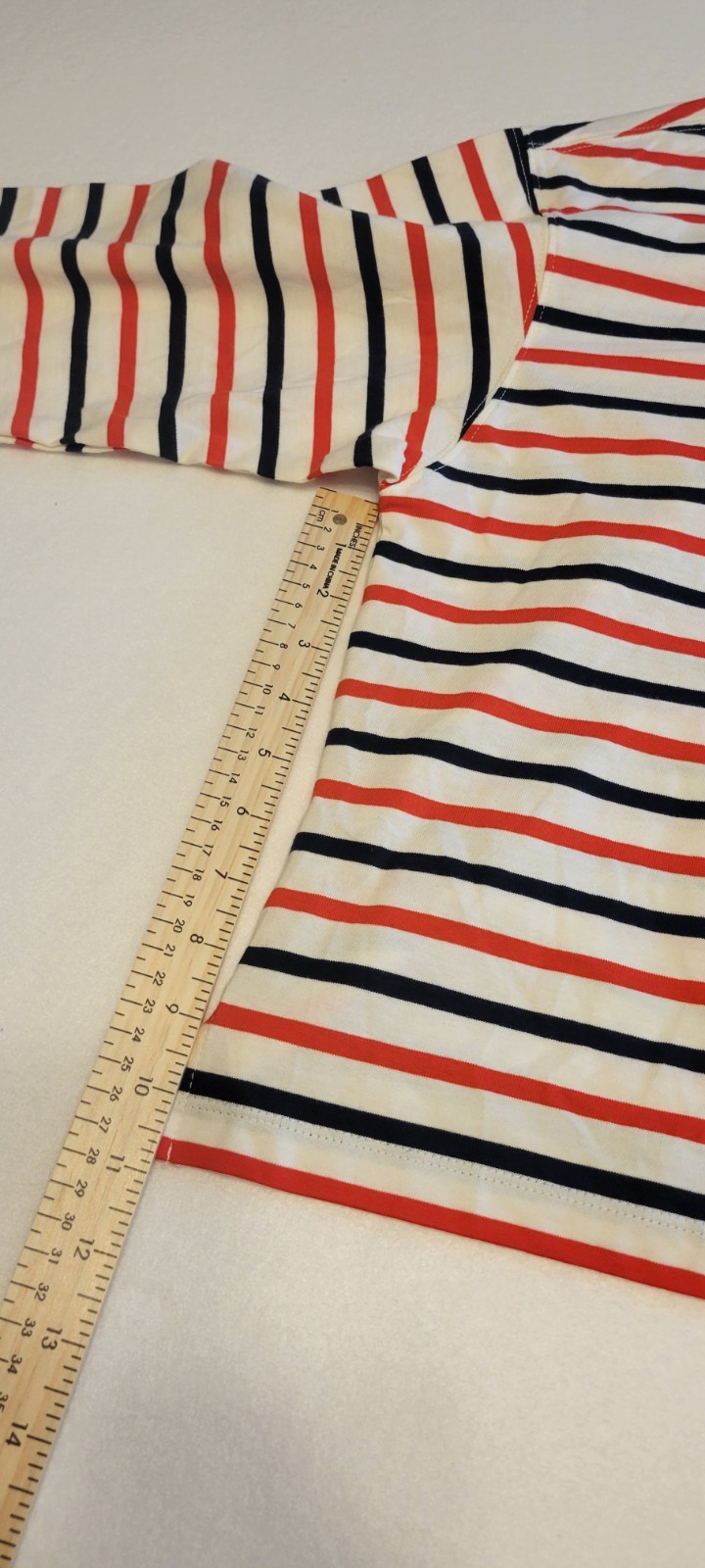 Old Navy Mariner Loose T-Shirt Red Blue White Striped Long Sleeve Large Petitie