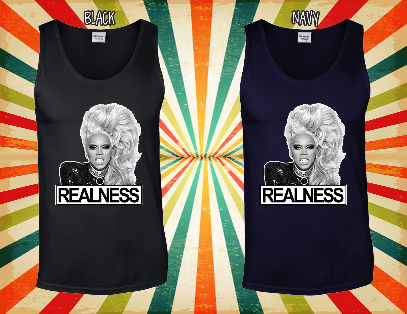 RuPaul Realness Drag LGBTI Men Women Vest Tank Top Unisex T Shirt 1990