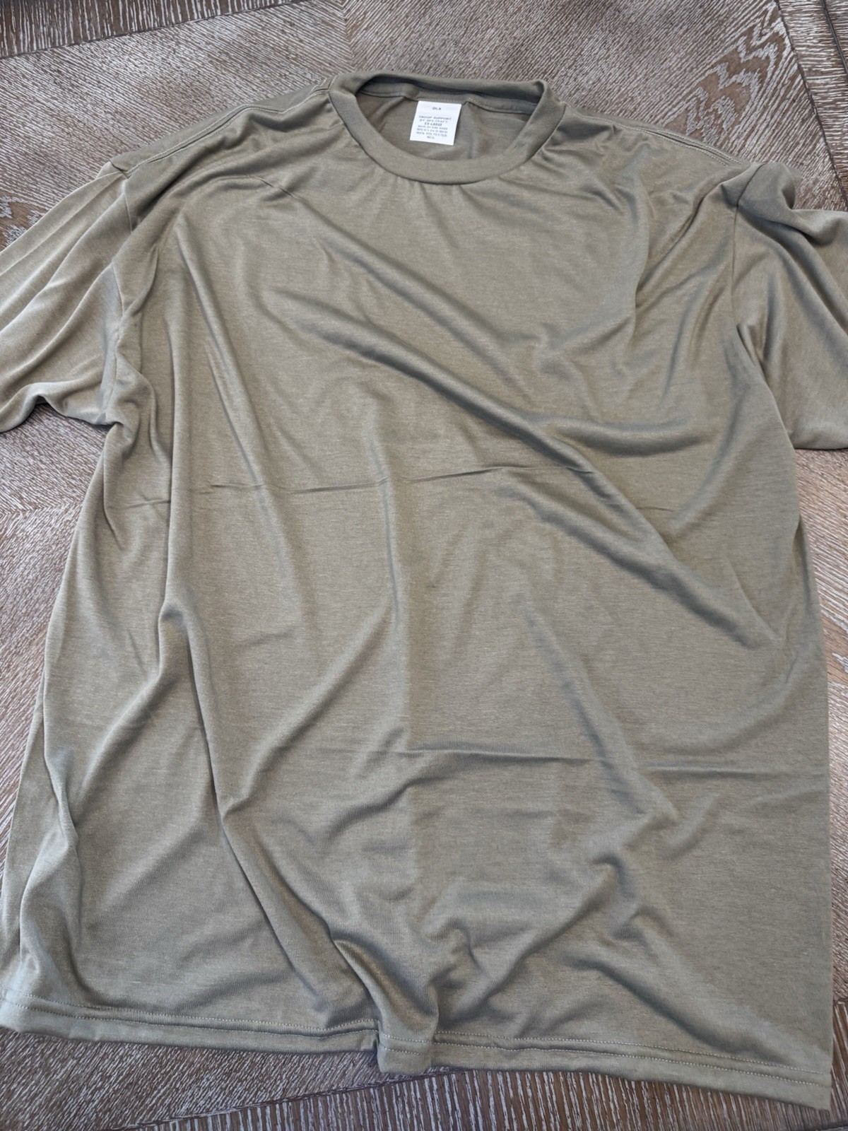 New Skilcraft Army Green Tee Made In USA Short Sleeve XXL Armpit To Armpit 27”