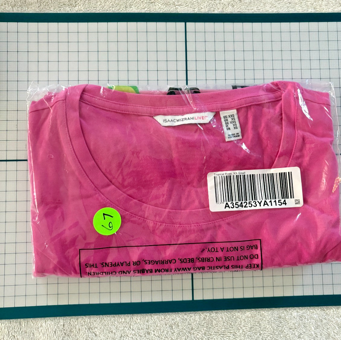 Isaac Mizrahi Live Pink Tropical Rose Short Sleeve T-Shirt Top Size XXS NIP New