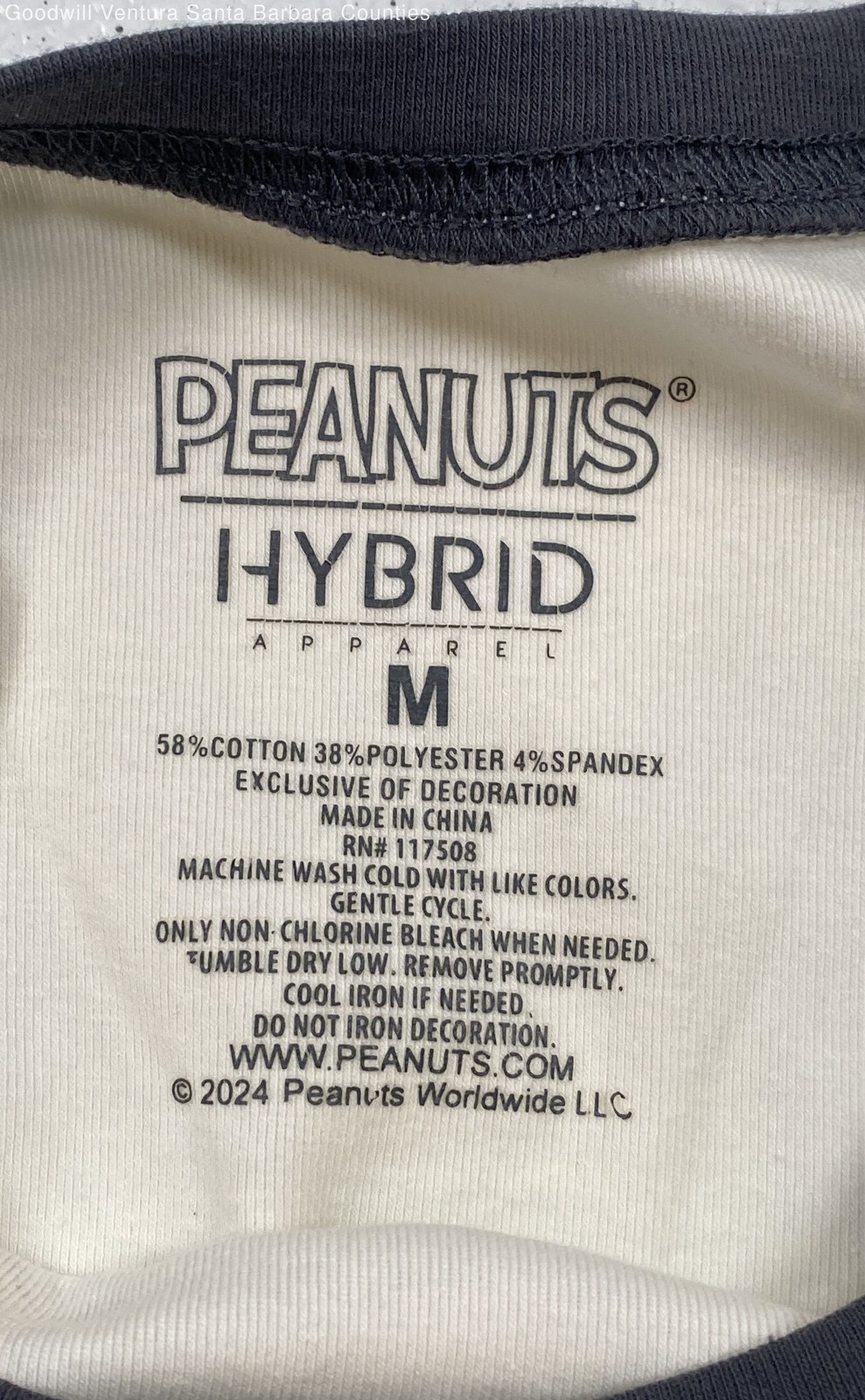 Peanuts Snoopy Floral Ringer Cropped Tee Size M