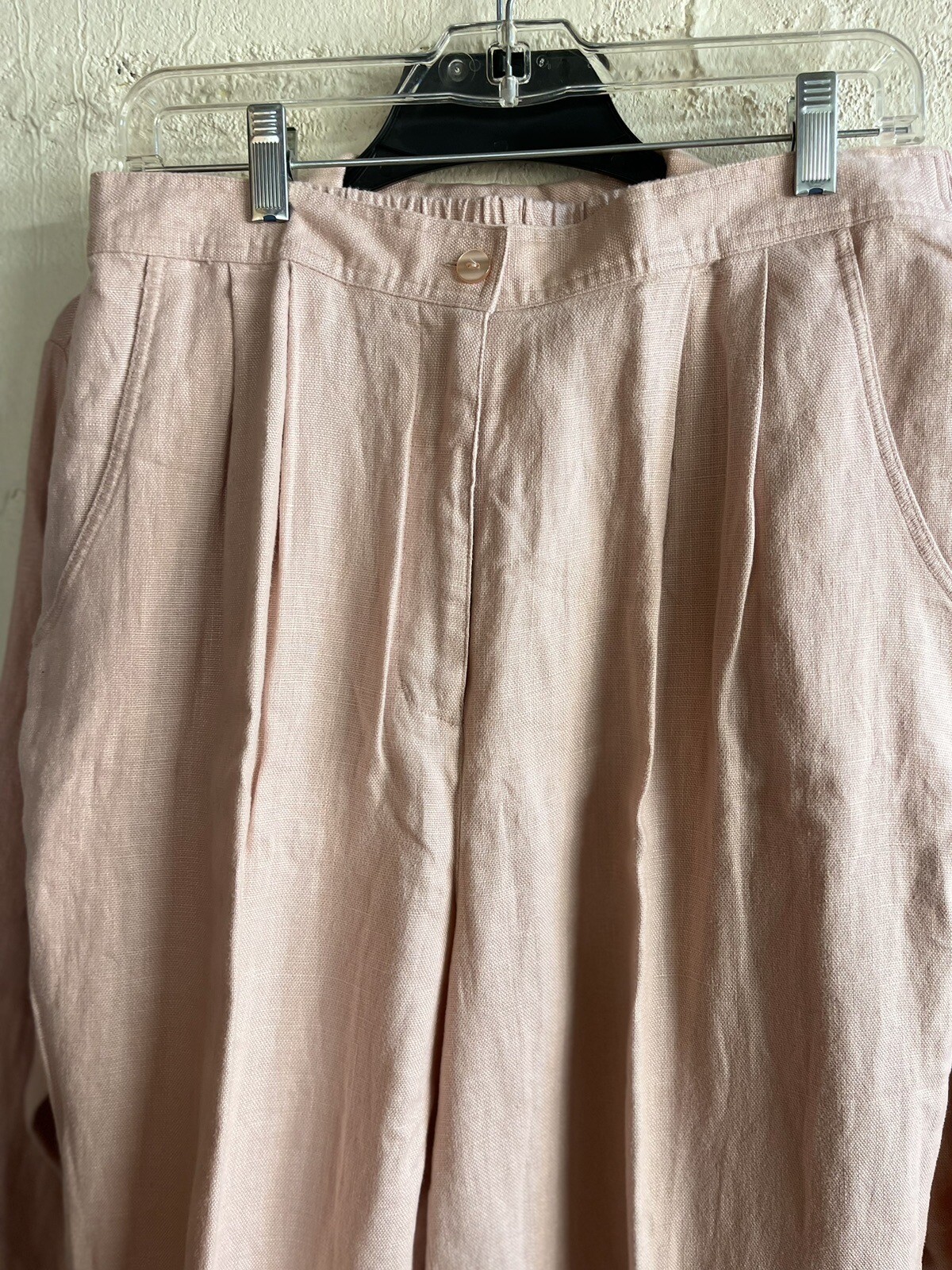 Spiegel Women’s Linen Light Pink Top Jacket & Pants Size 14 EUC Beautiful