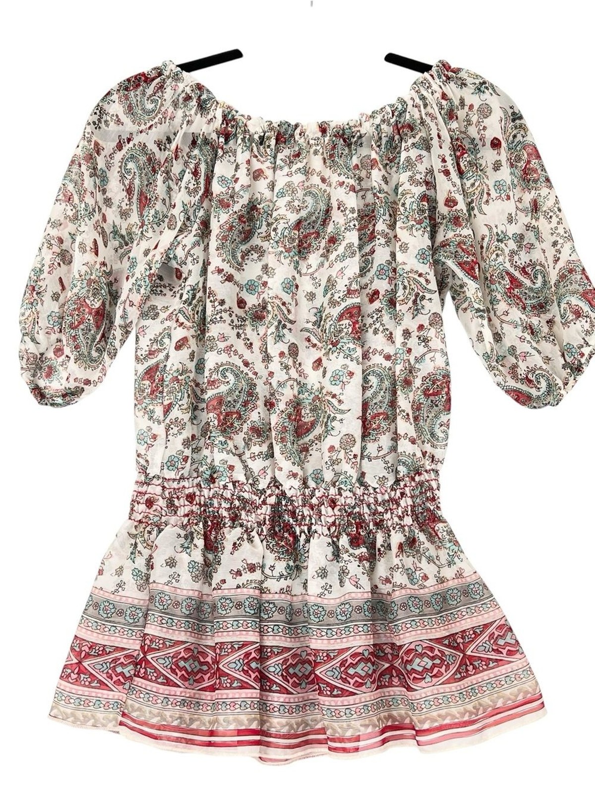 Needle & Thread Floral Chiffon Boho Top Sz S Sheer Feminine Romantic