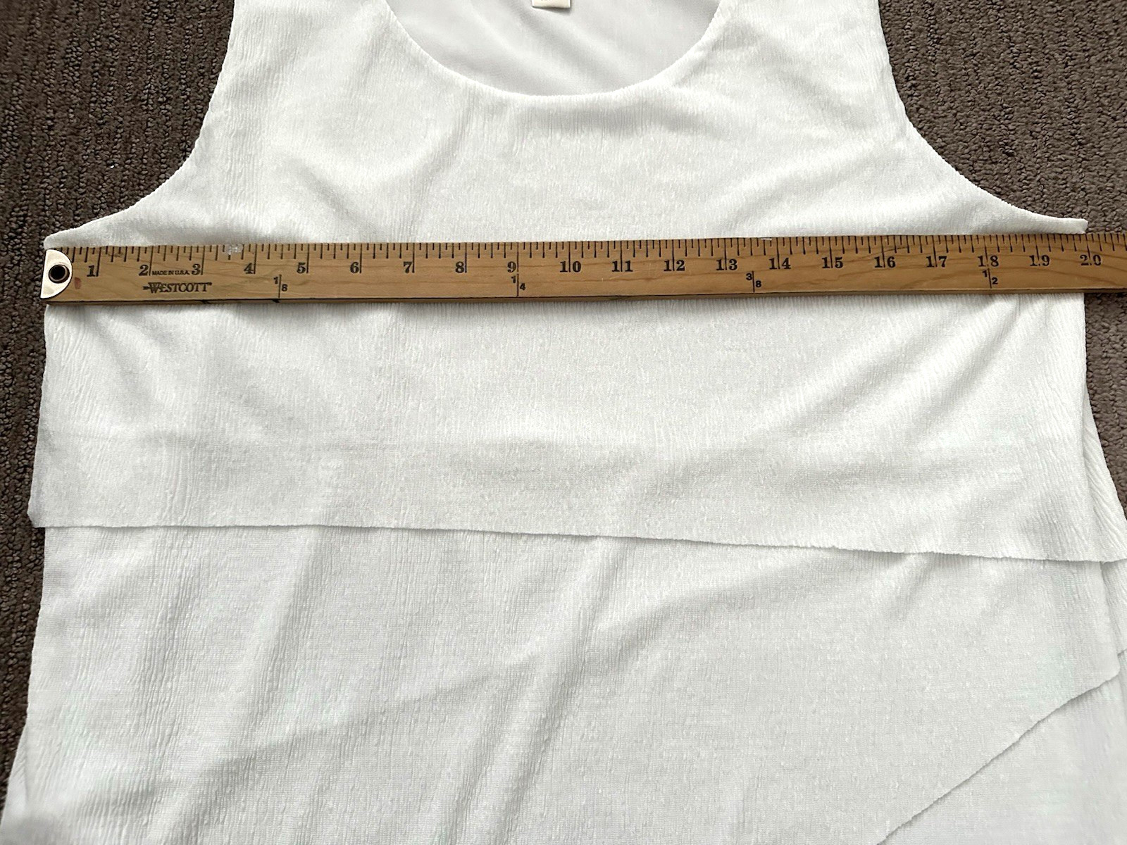 Chico’s Tiered Asymmetrical Tank Sleeveless Blouse Sz 2 US L White Cream NWOT