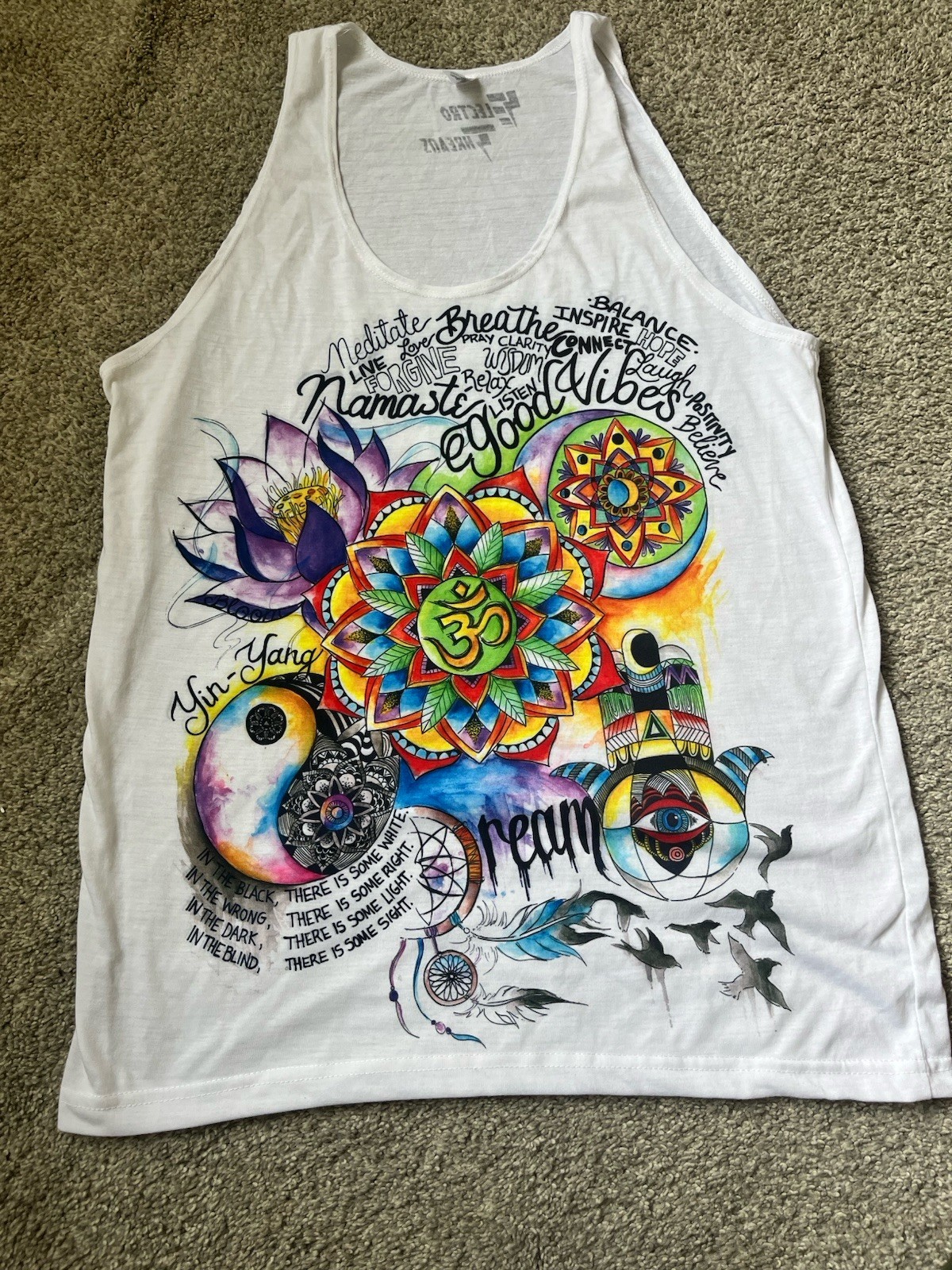Electro Threads American Apparel Womens Sublimation Tank Top Sz M Boho Hippie F7