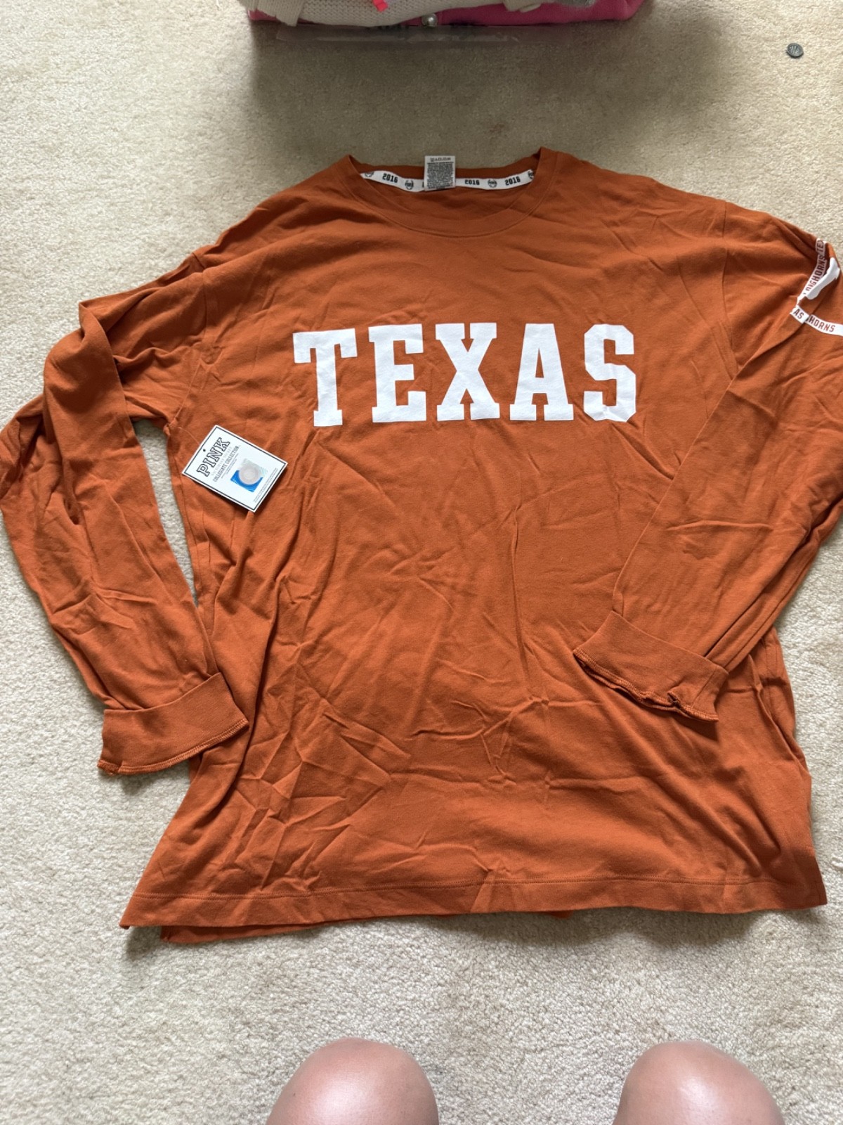 Victoria’s Secret PINK Texas Size L Long Sleeve Shirt Collegiate Collection